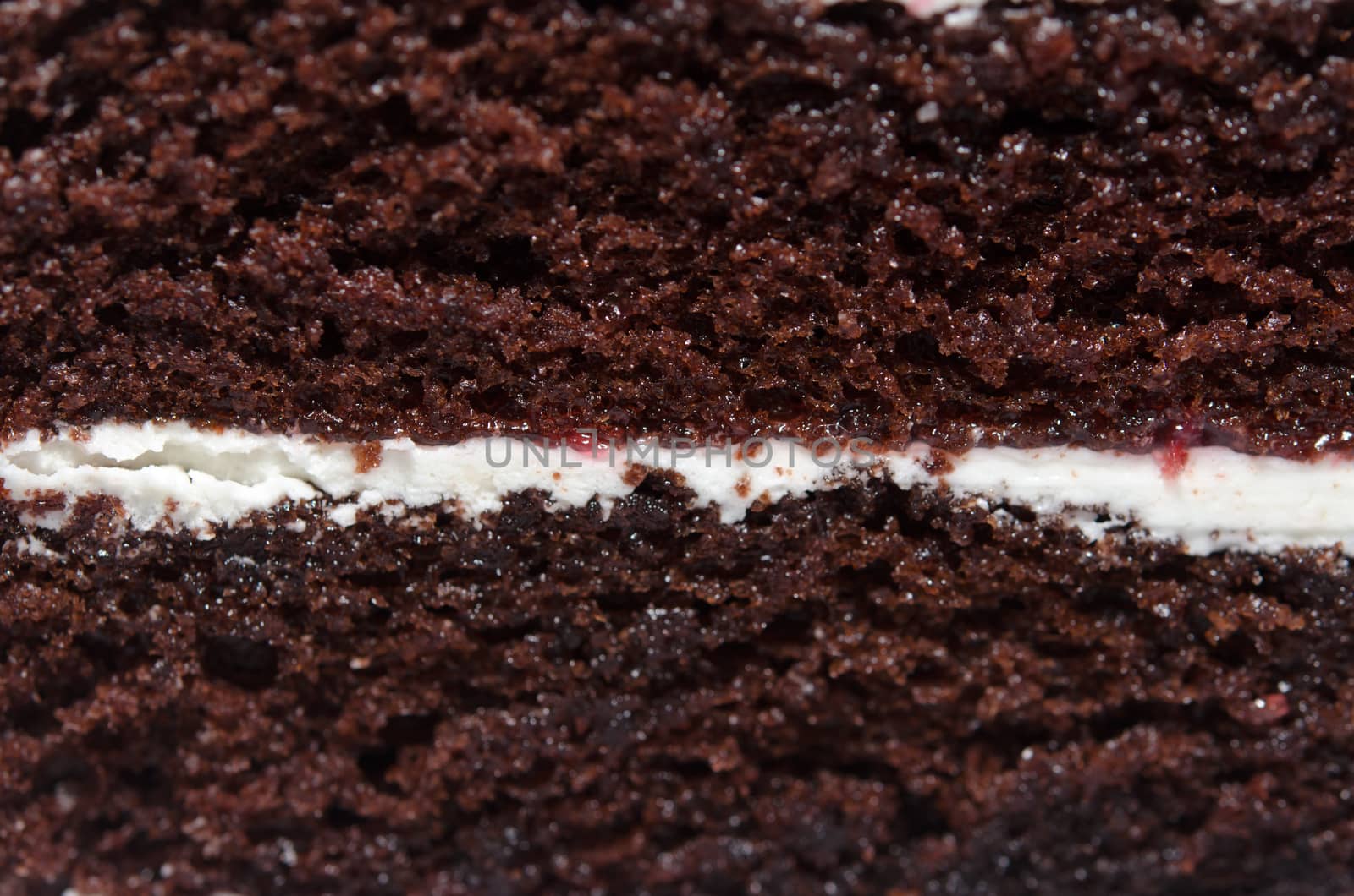 Photos of chocolate Cake of close-up shooting.