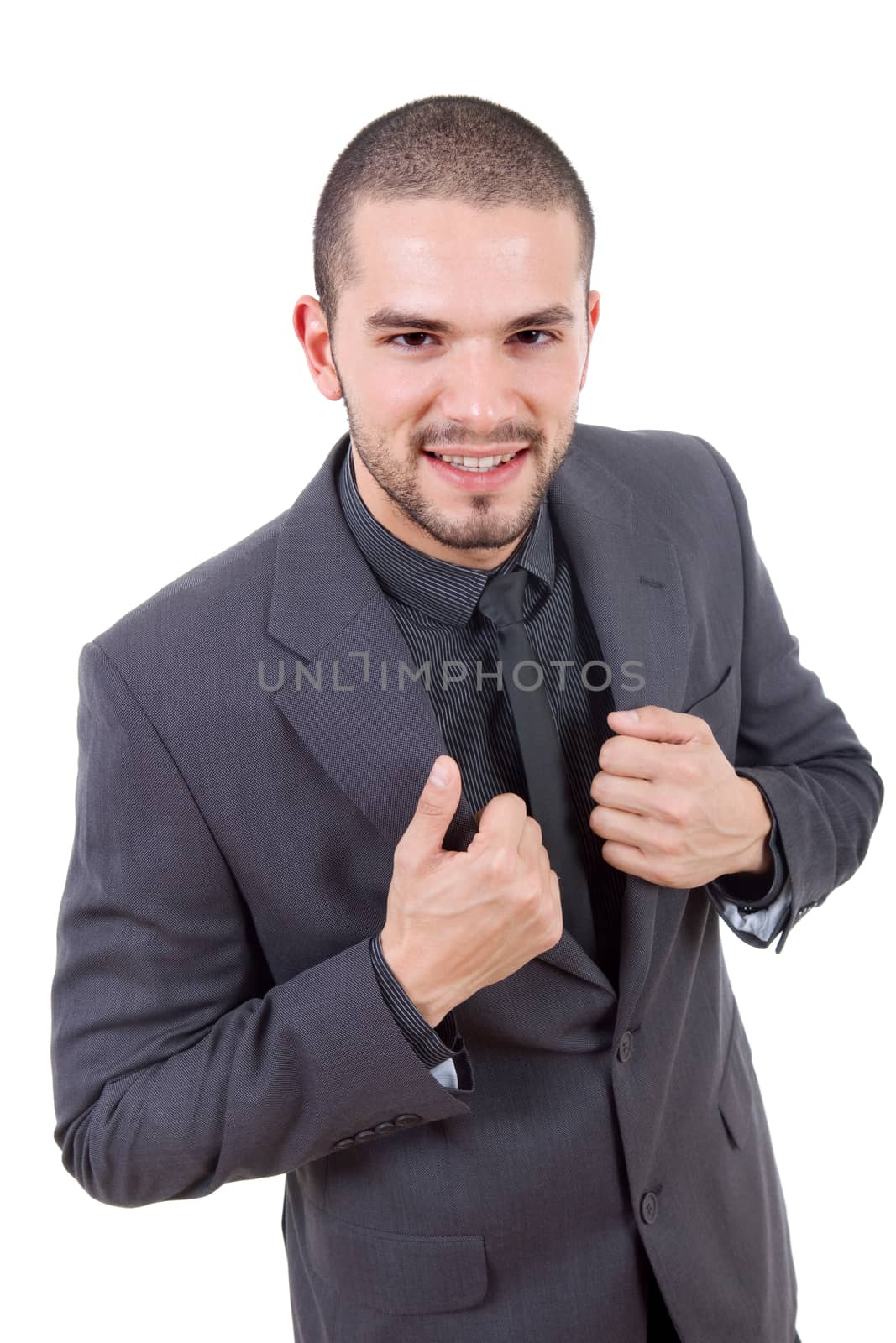 young business man portrait isolated on white