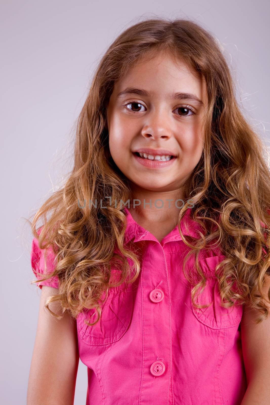 young happy girl smiling, close up portrait