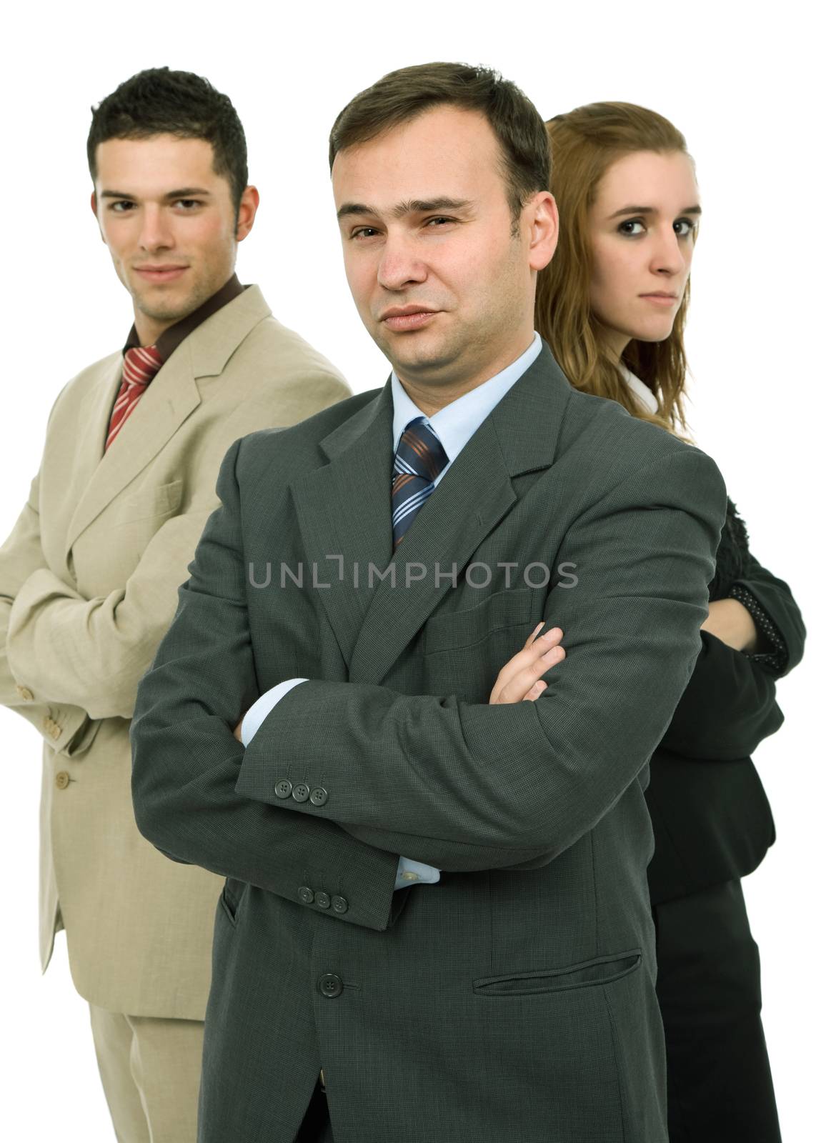 young business team, isolated on white background