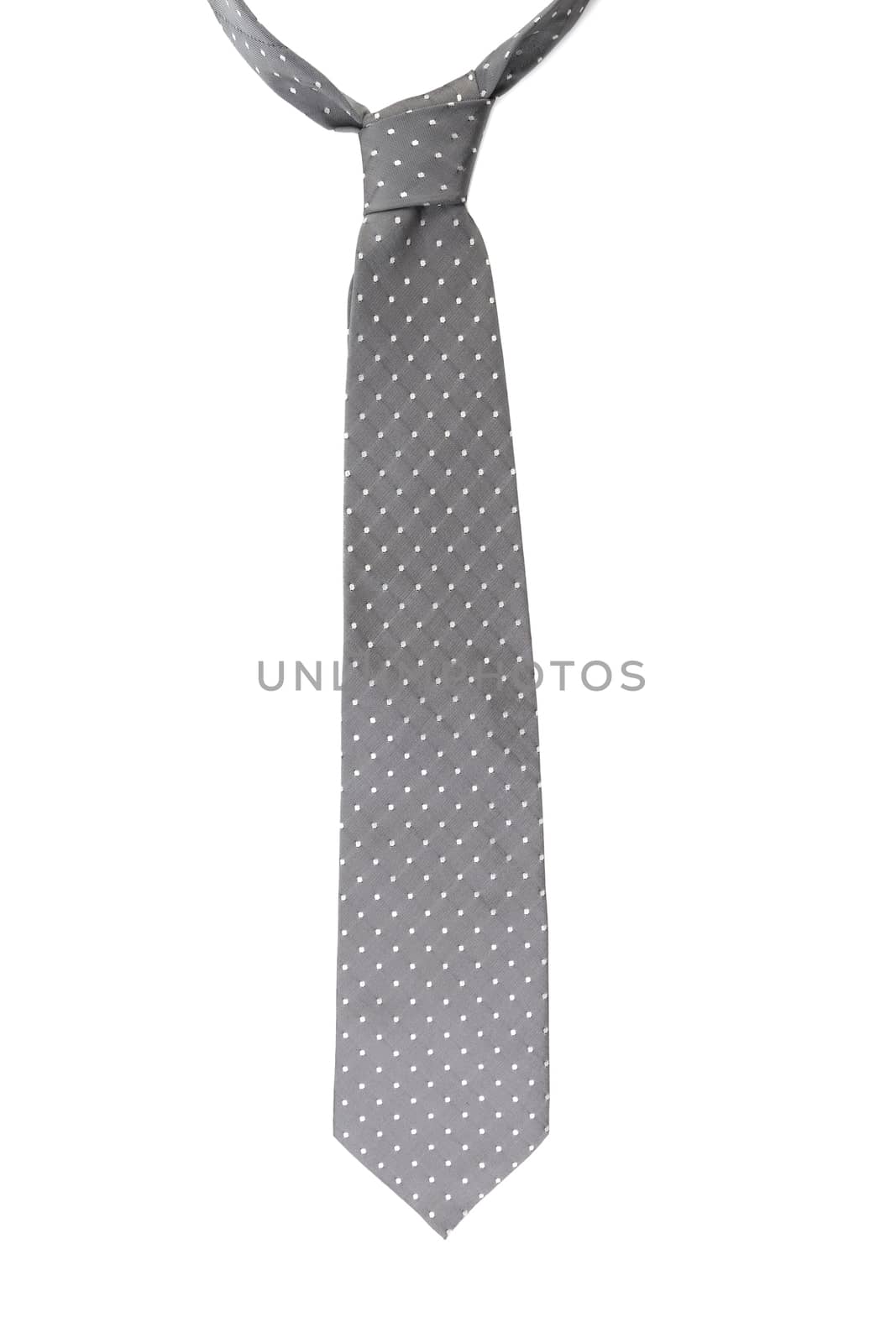 Gray tie with white speck. Isolated on a white background.