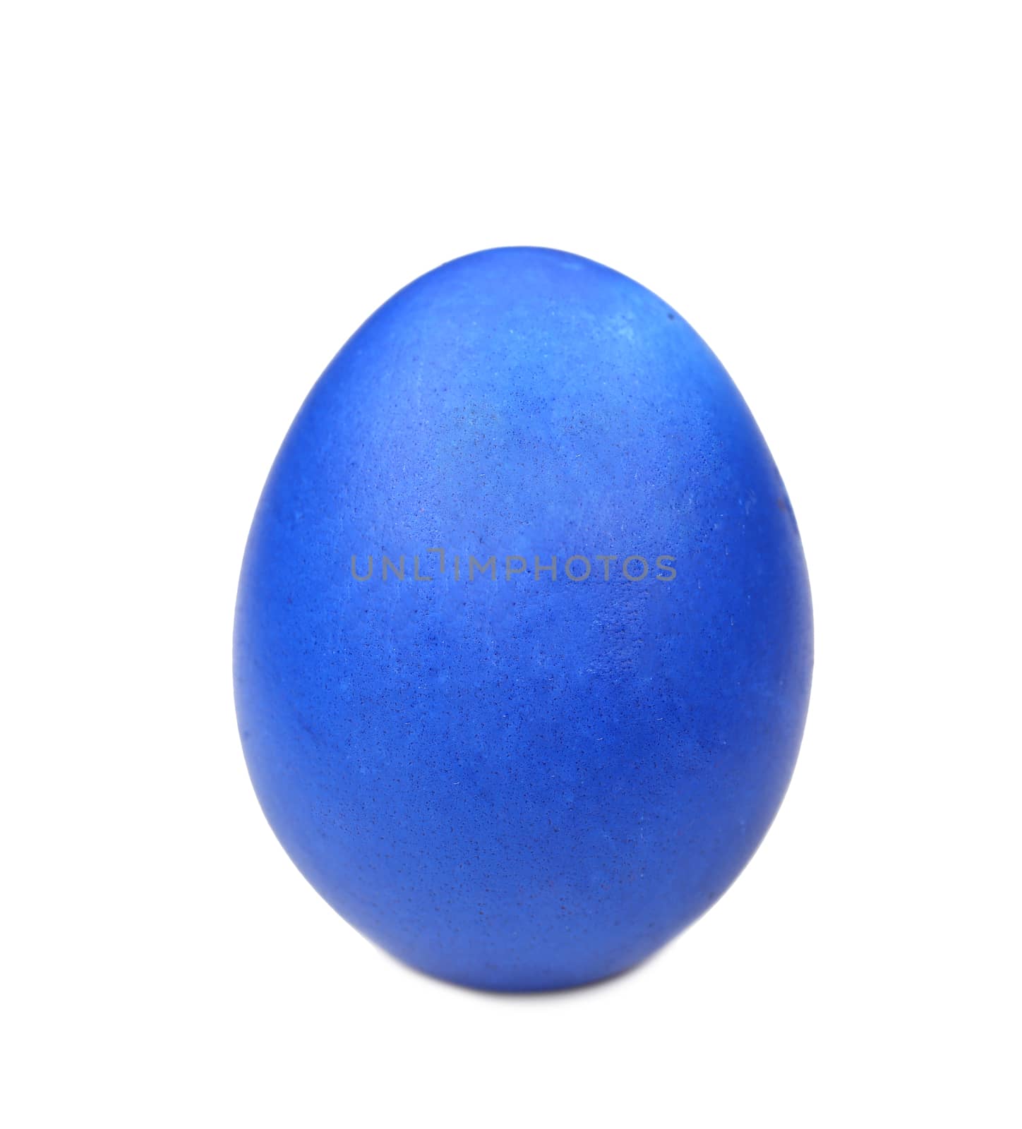 Close up of blue easter egg. Isolated on a white background.