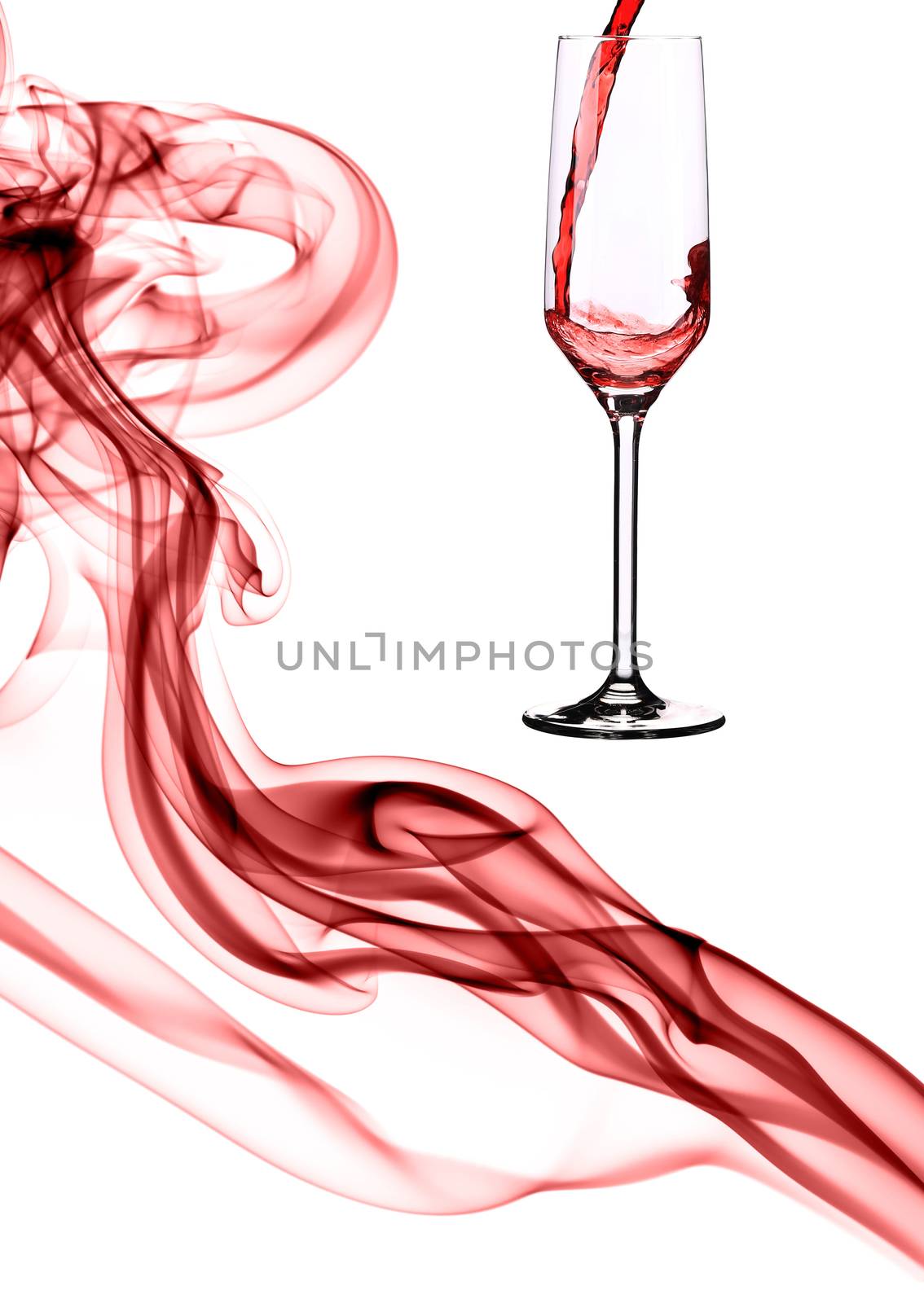 Composition of red smoke and champagne. by indigolotos