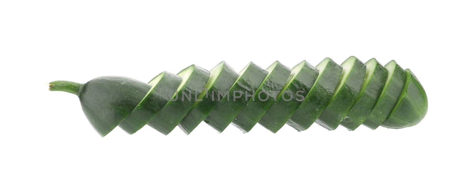 Slices of cucmber. Isolated on a white background.