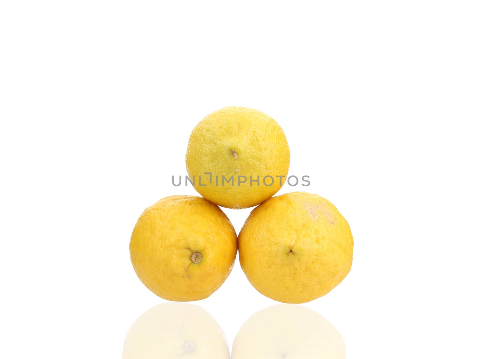 Lemon close up. Isolated on white background.