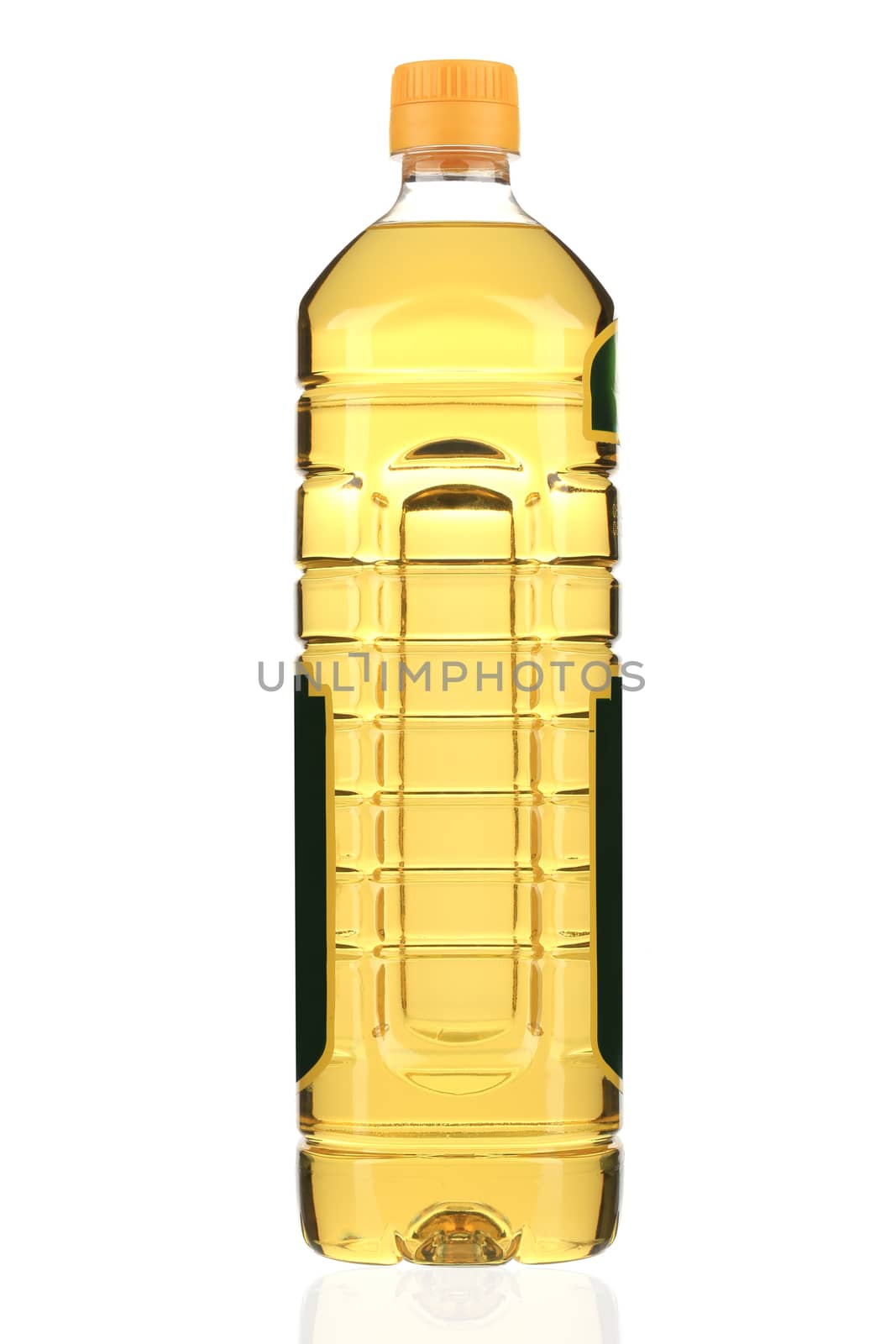 Bottle of sunflower oil. Isolated on a white background.