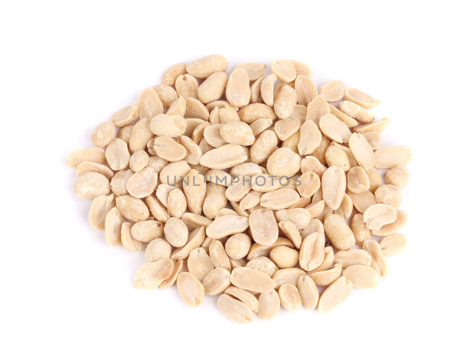 Bunch of peanuts. Isolated on a white background.