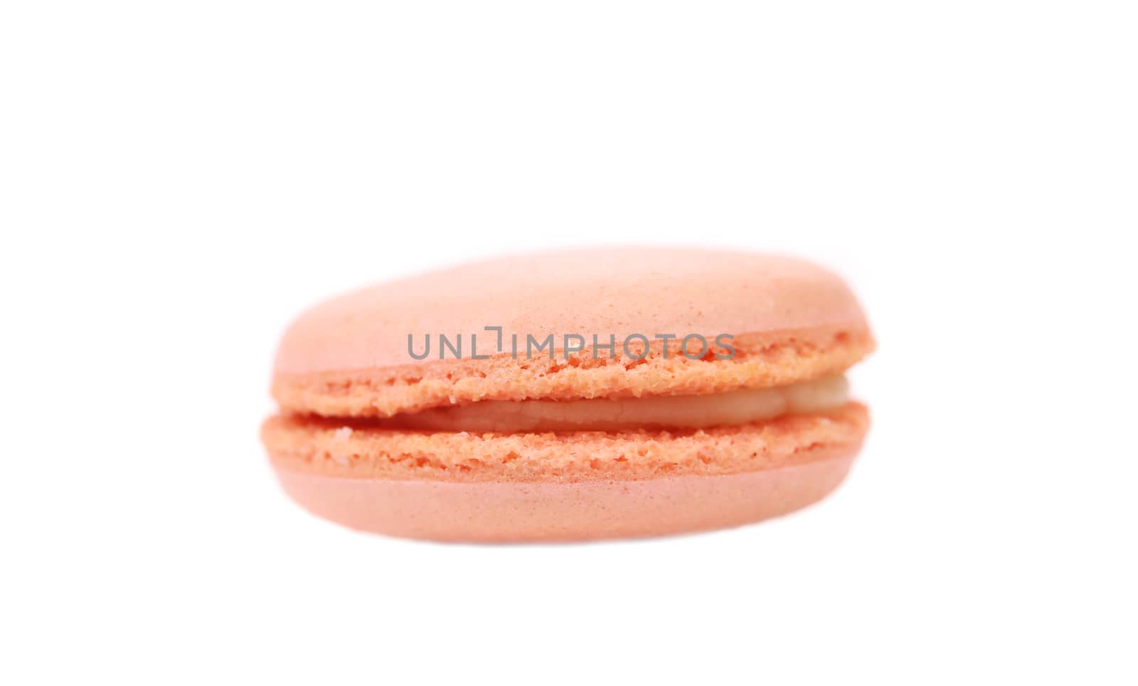 Close up of macaron cake. Isolated on a white background.