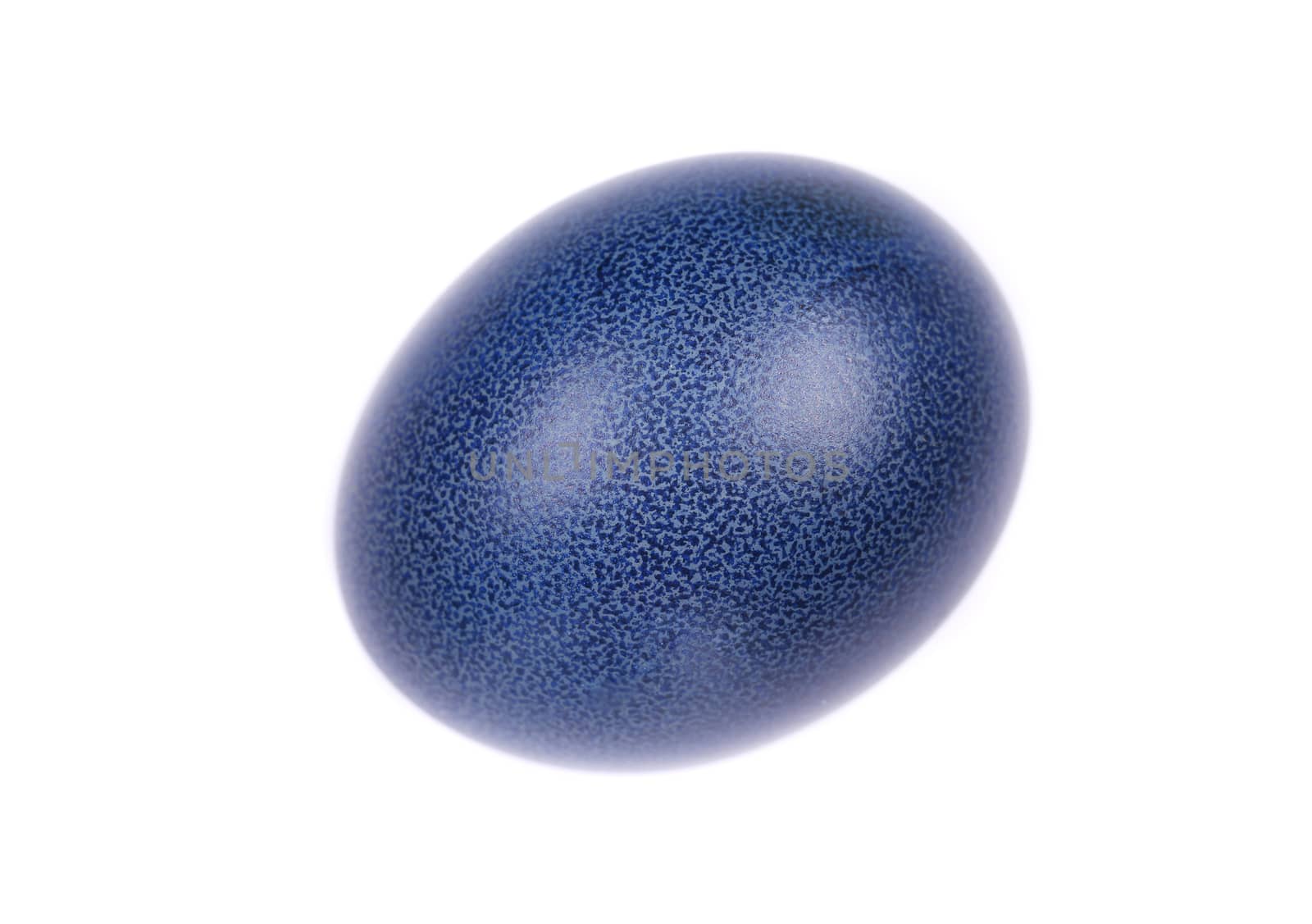 Dark blue easter egg. Isolated on white with background.