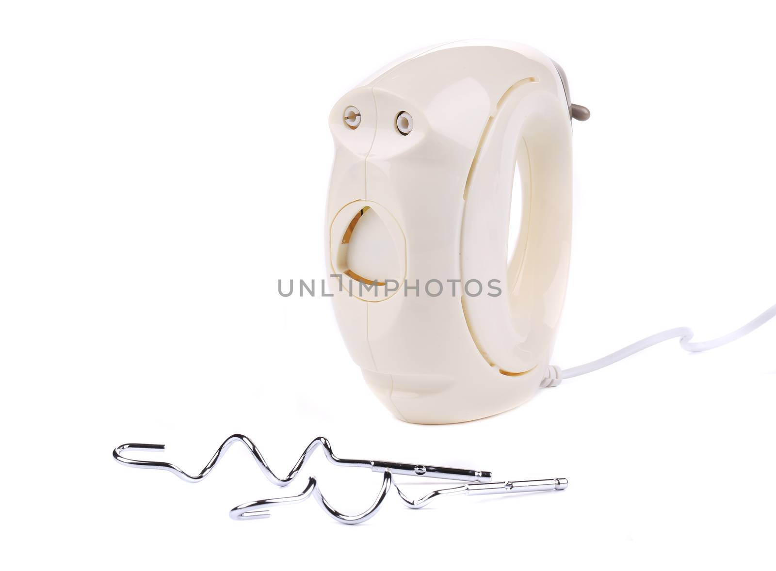 Kitchen hand mixer. Isolated on a white background.
