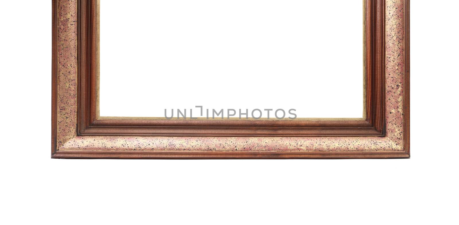 Old wooden frame. Isolated on a white background.