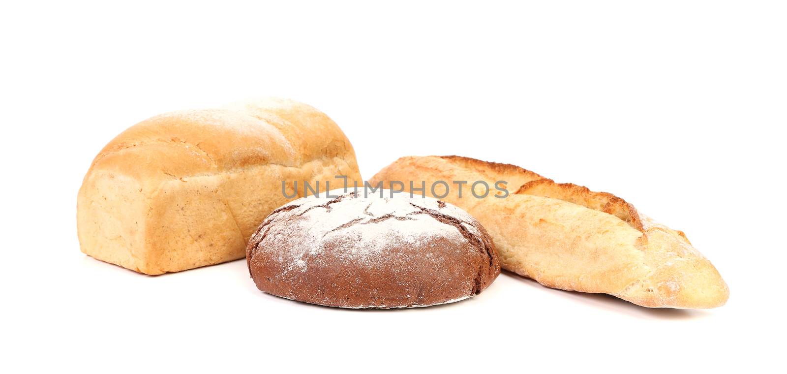 Tasty bread. Isolated on a white background.