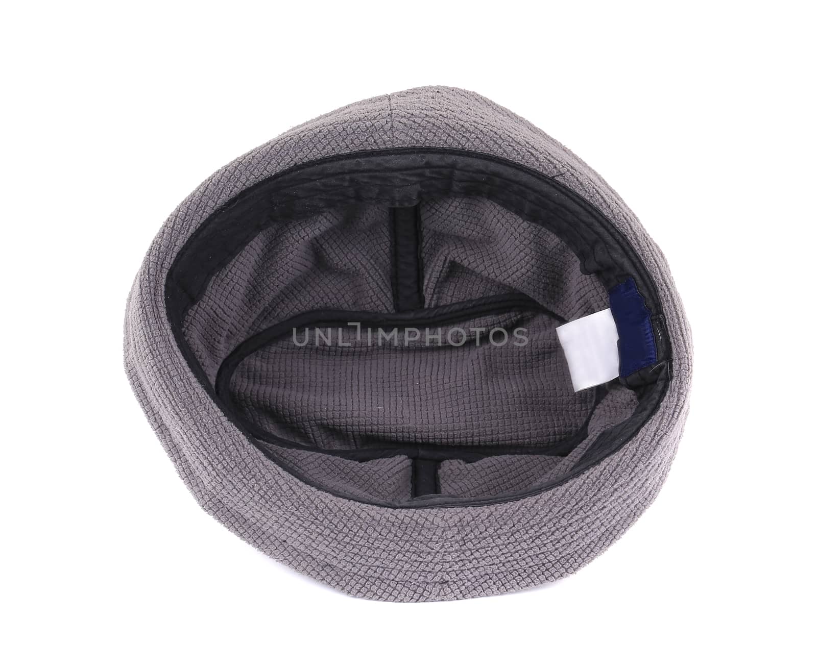 Black textile hat. Isolated on a white background.