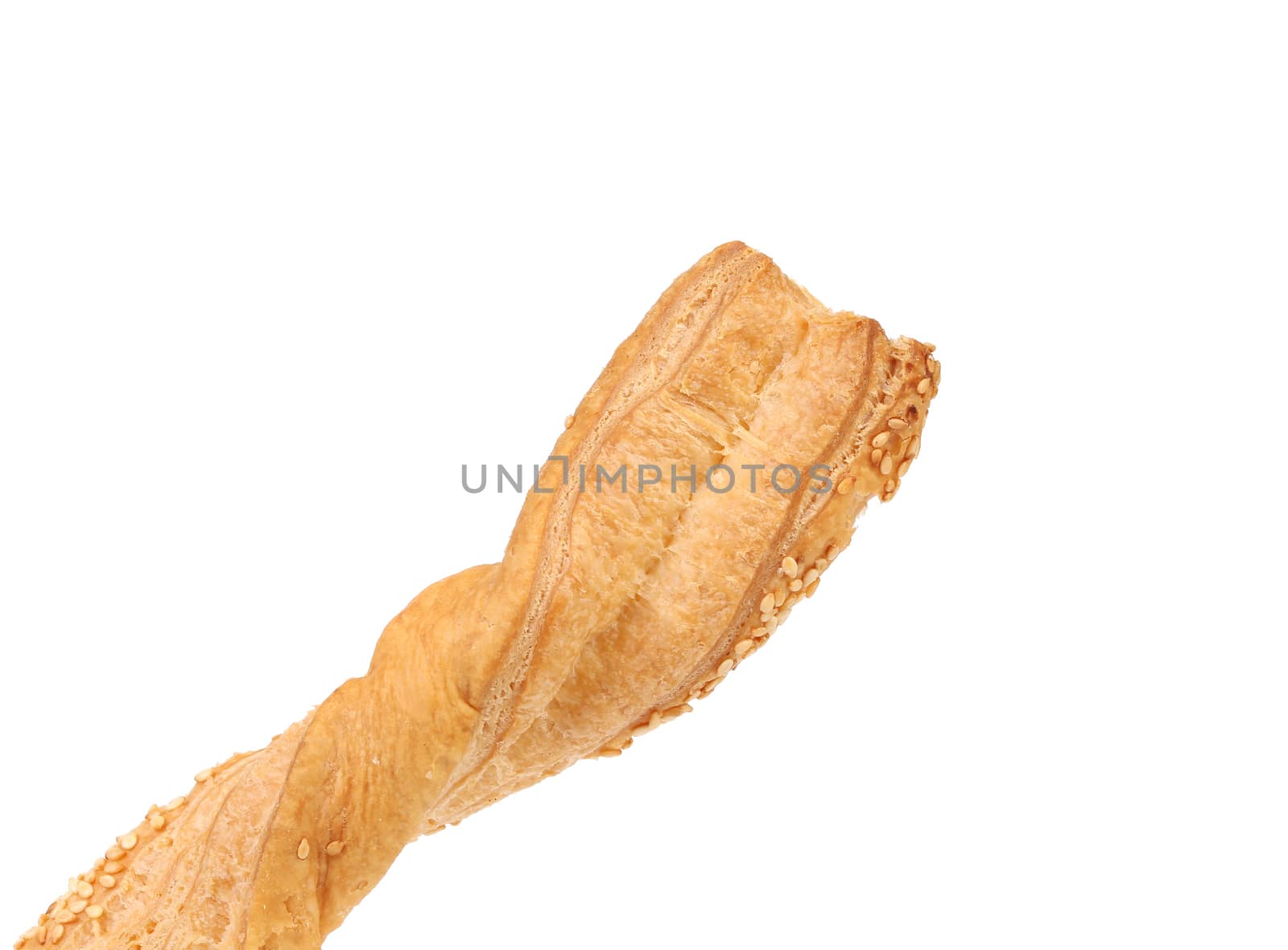 Cheese cracker with sesame. Isolated on a white background.