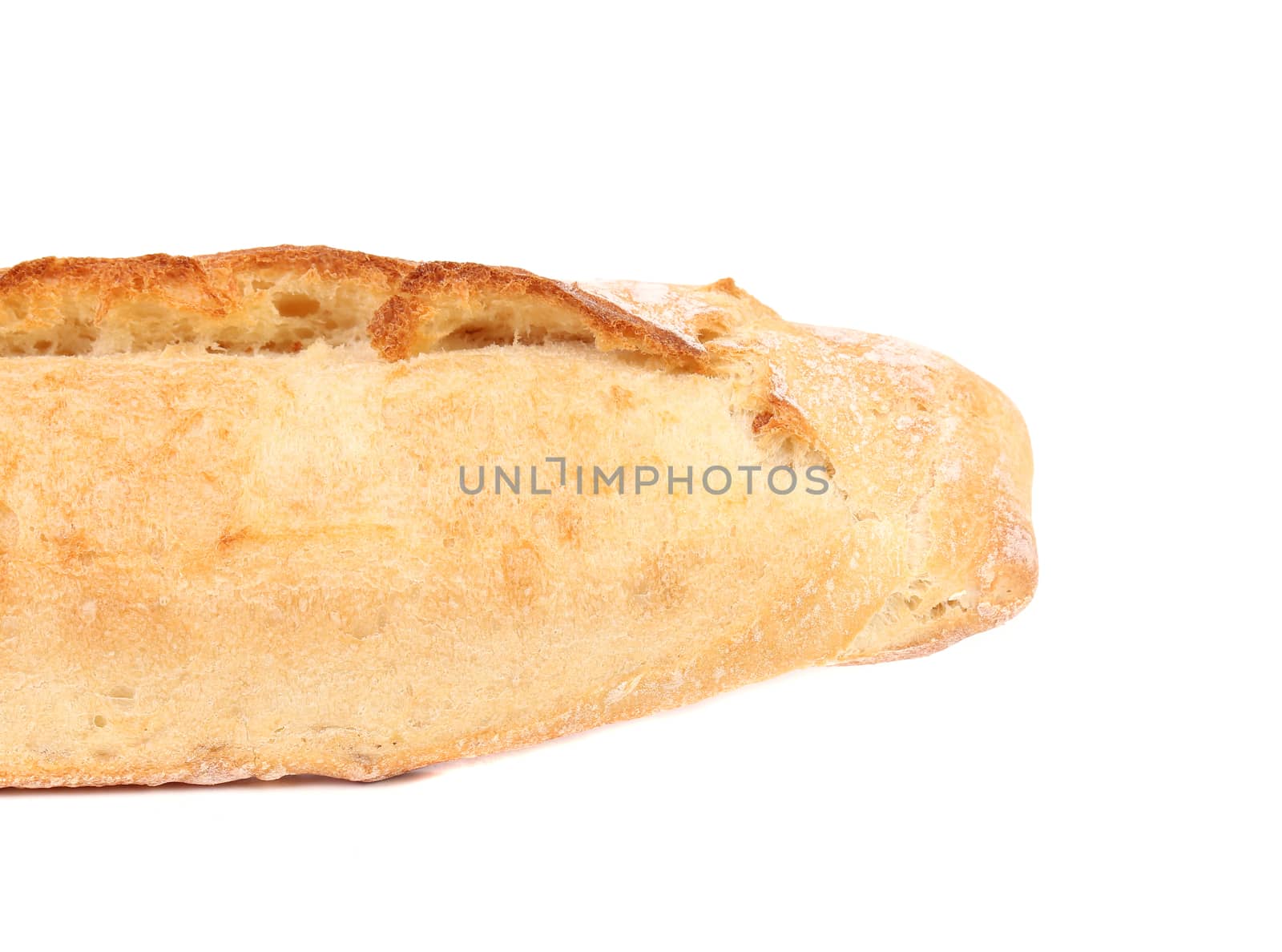 Crispy loaf. Isolated on a white background.