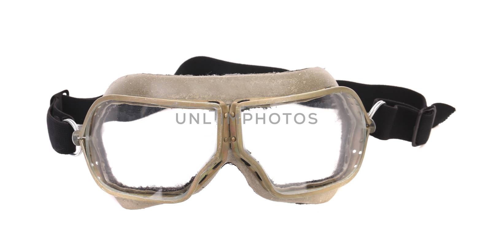 White protective glasses. Isolated on a white background.