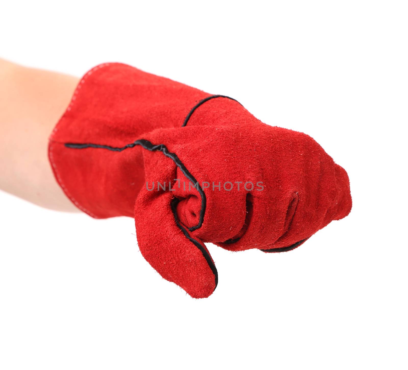 Red warm gloves. Isolated on a white background.