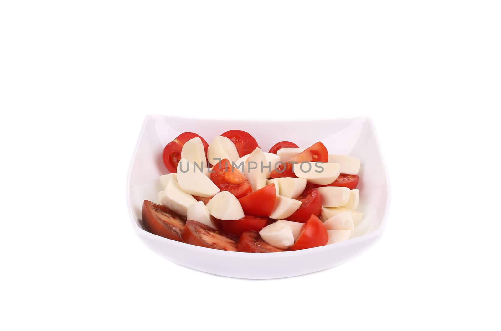 Caprese salad. Isolated on a white background.