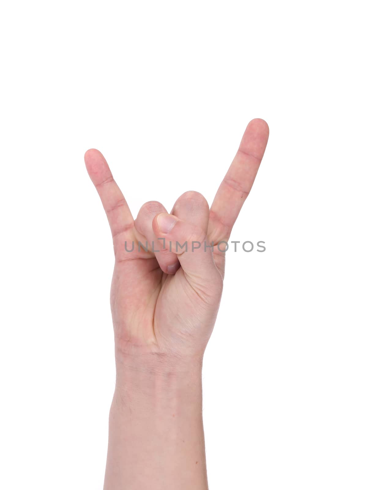 Rock sign by male hand. by indigolotos