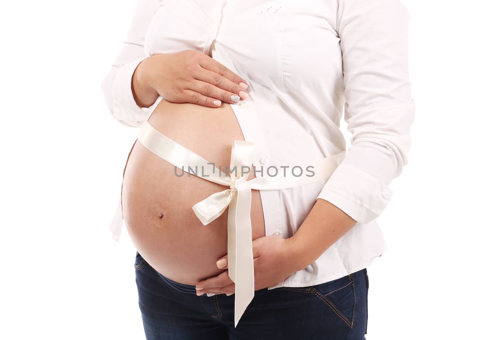Belly of pregnant woman. by indigolotos