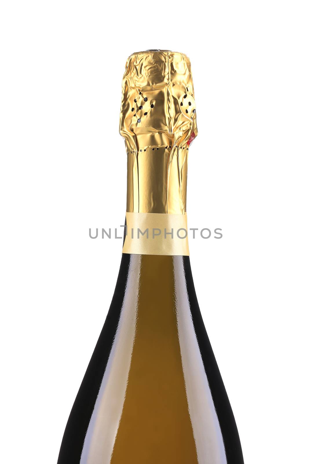 Bottle of champagne. Isolated on a white background.