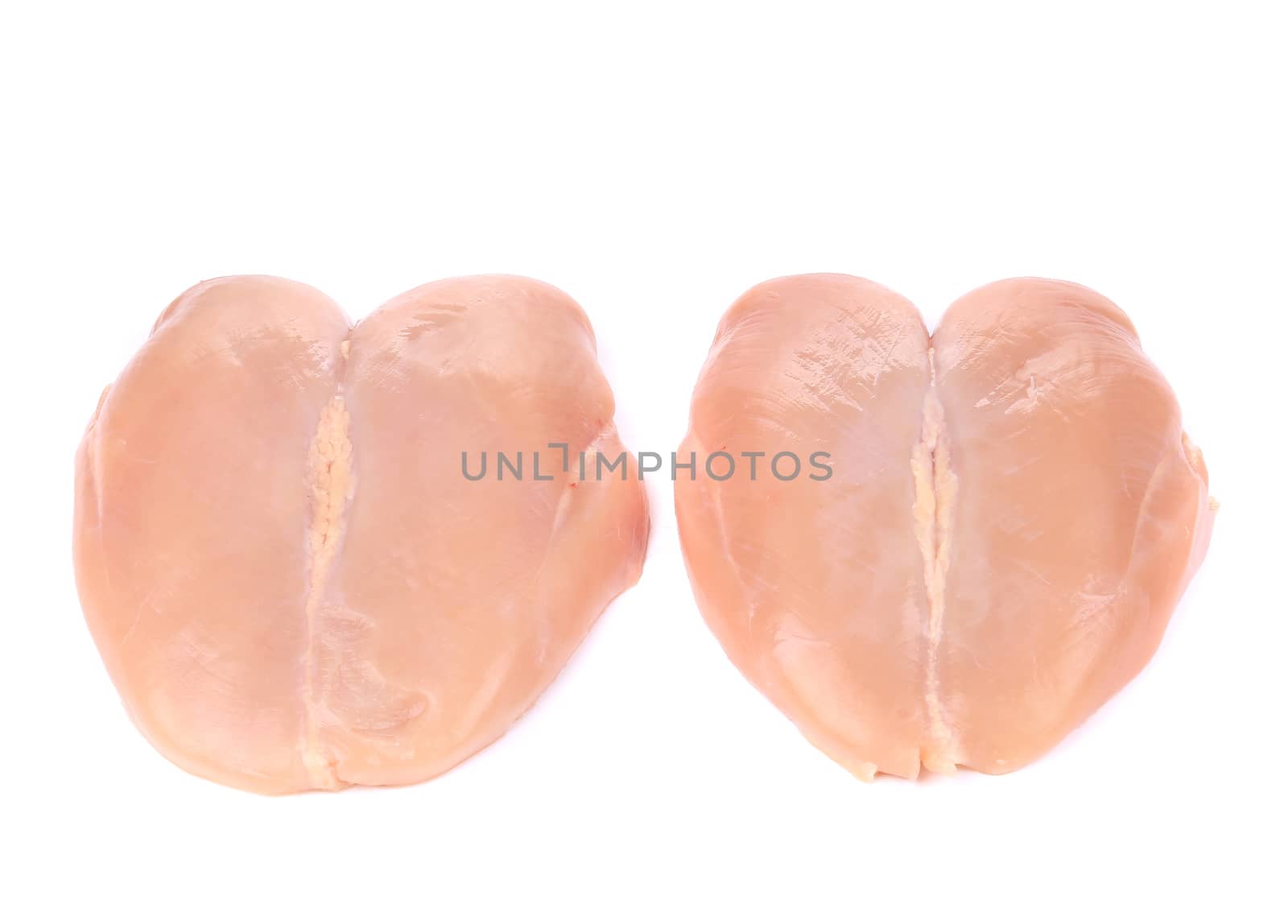 Raw chicken fillets. Isolated on a white background.