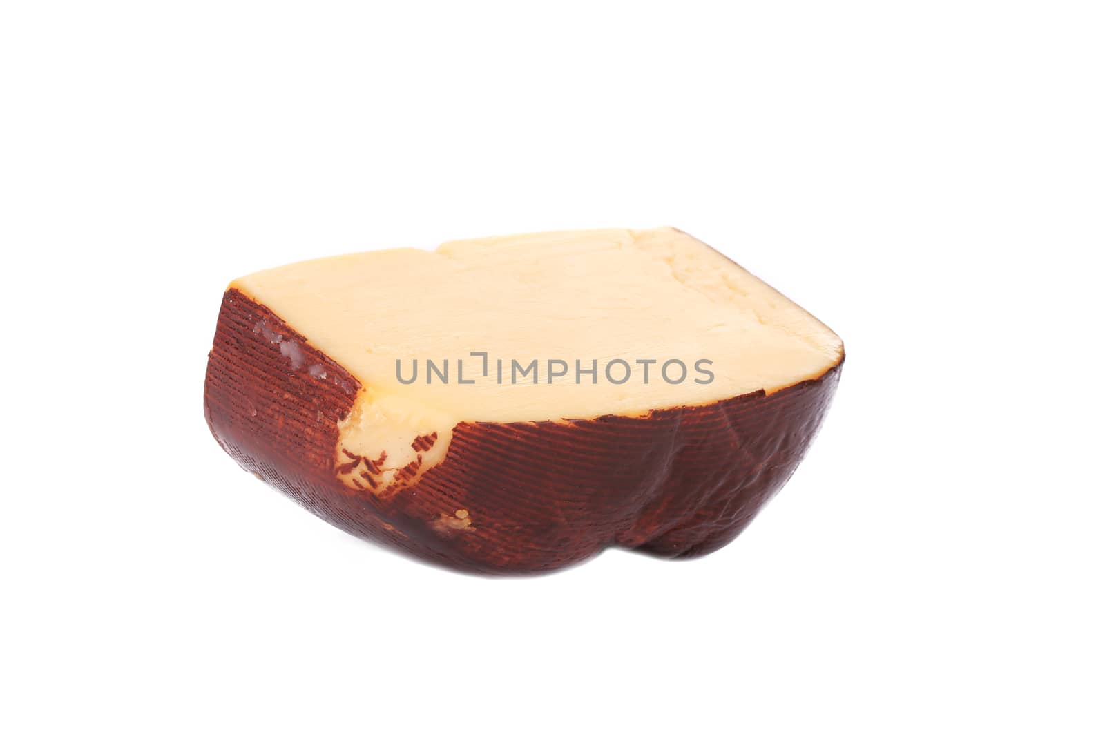 Piece of cheese. Isolated on a white background.