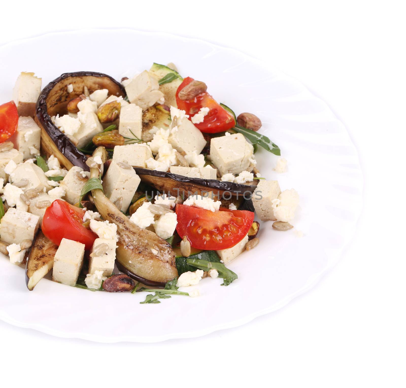 Salad with grilled vegetables and tofu. by indigolotos