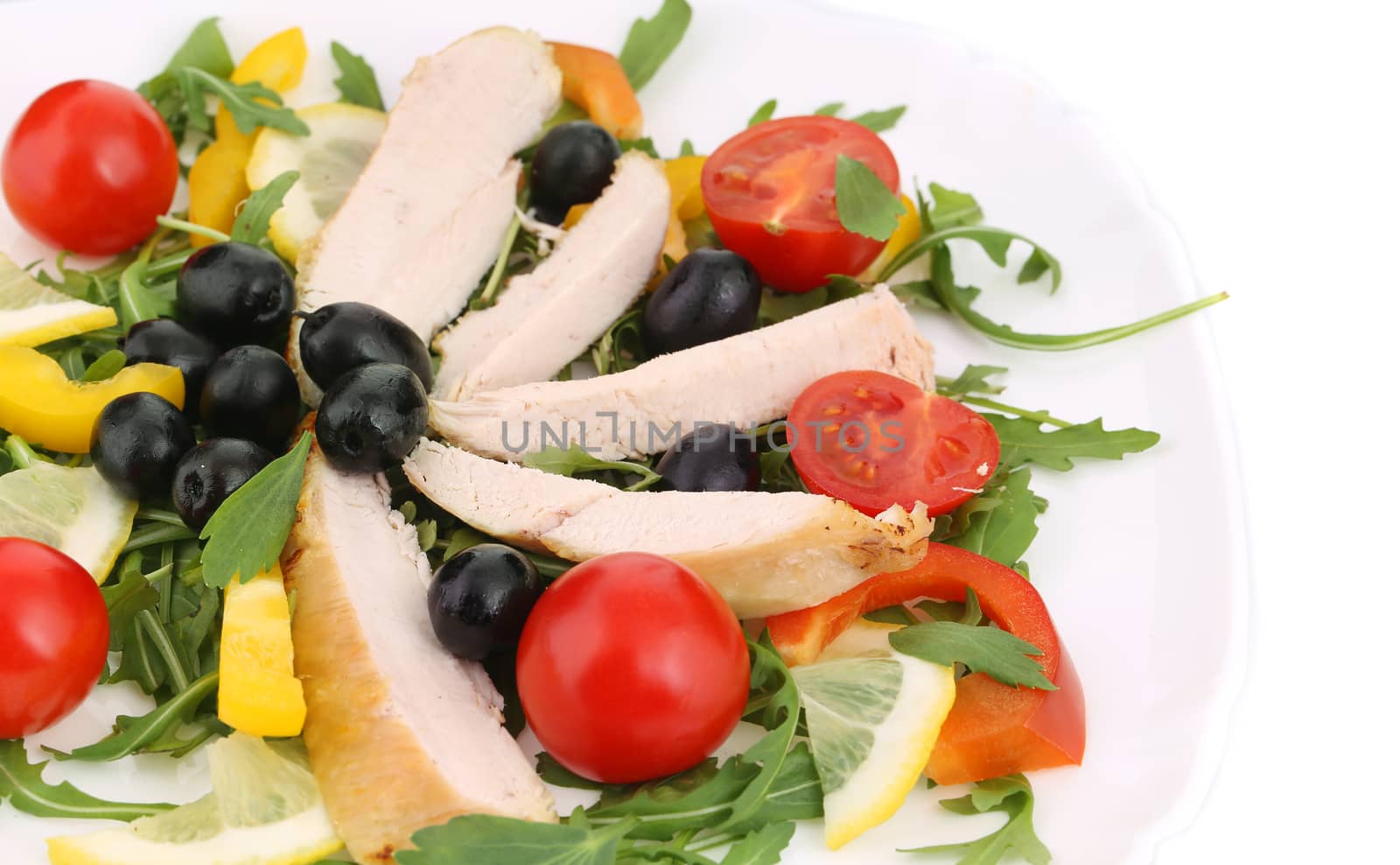 Chicken salad close up. Macro. by indigolotos