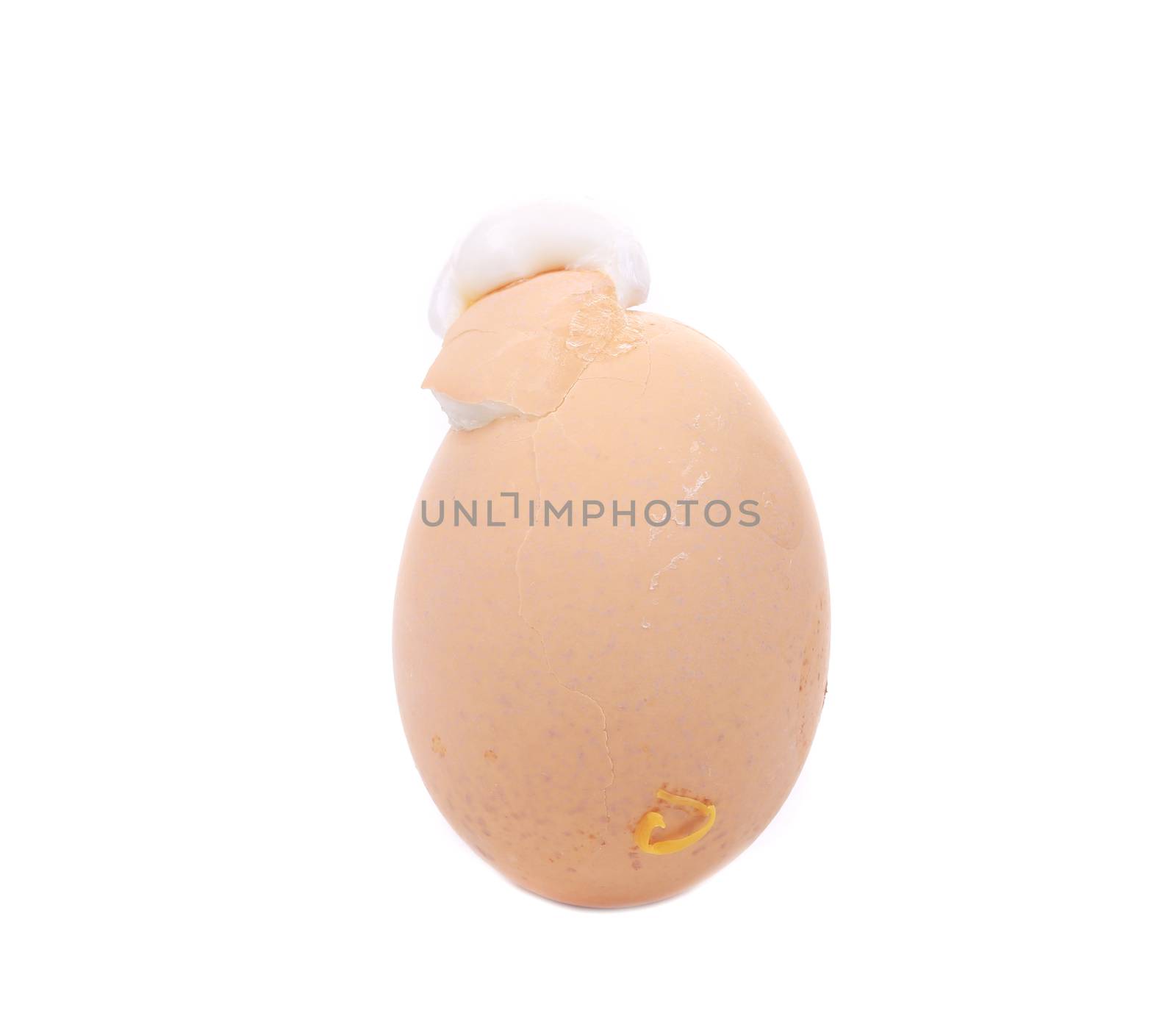 Boiled egg on a white. Isolated on a white background.