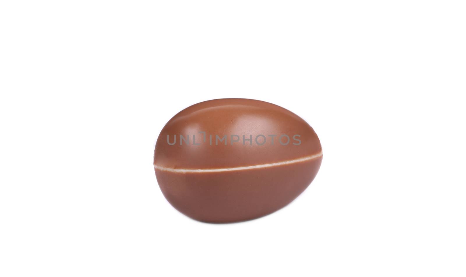 Chocolate egg on white background. by indigolotos