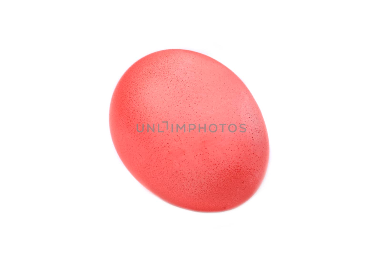 Red easter egg. Isolated on white with background.