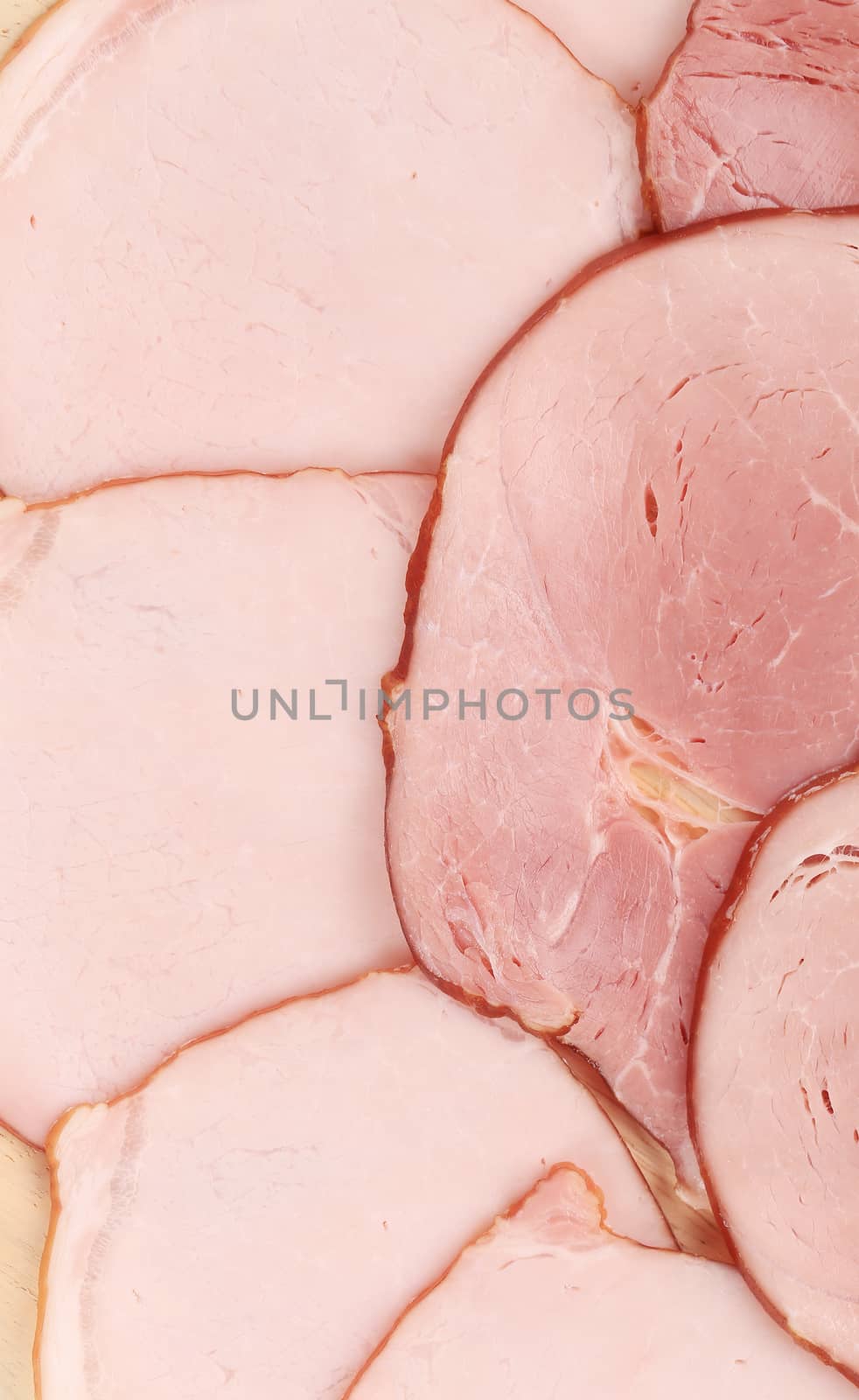 Slices of ham meat. Macro. by indigolotos