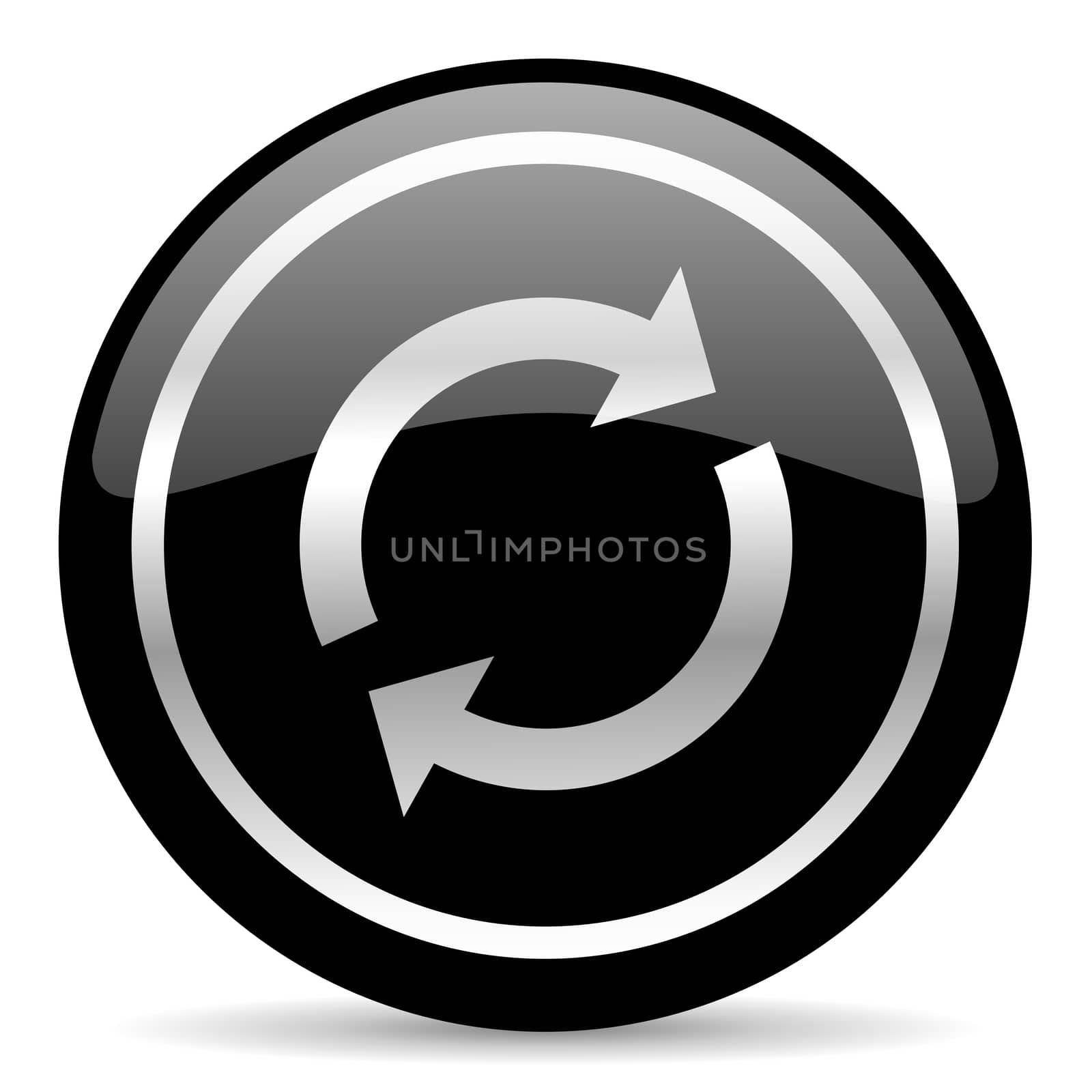 black web button on white background