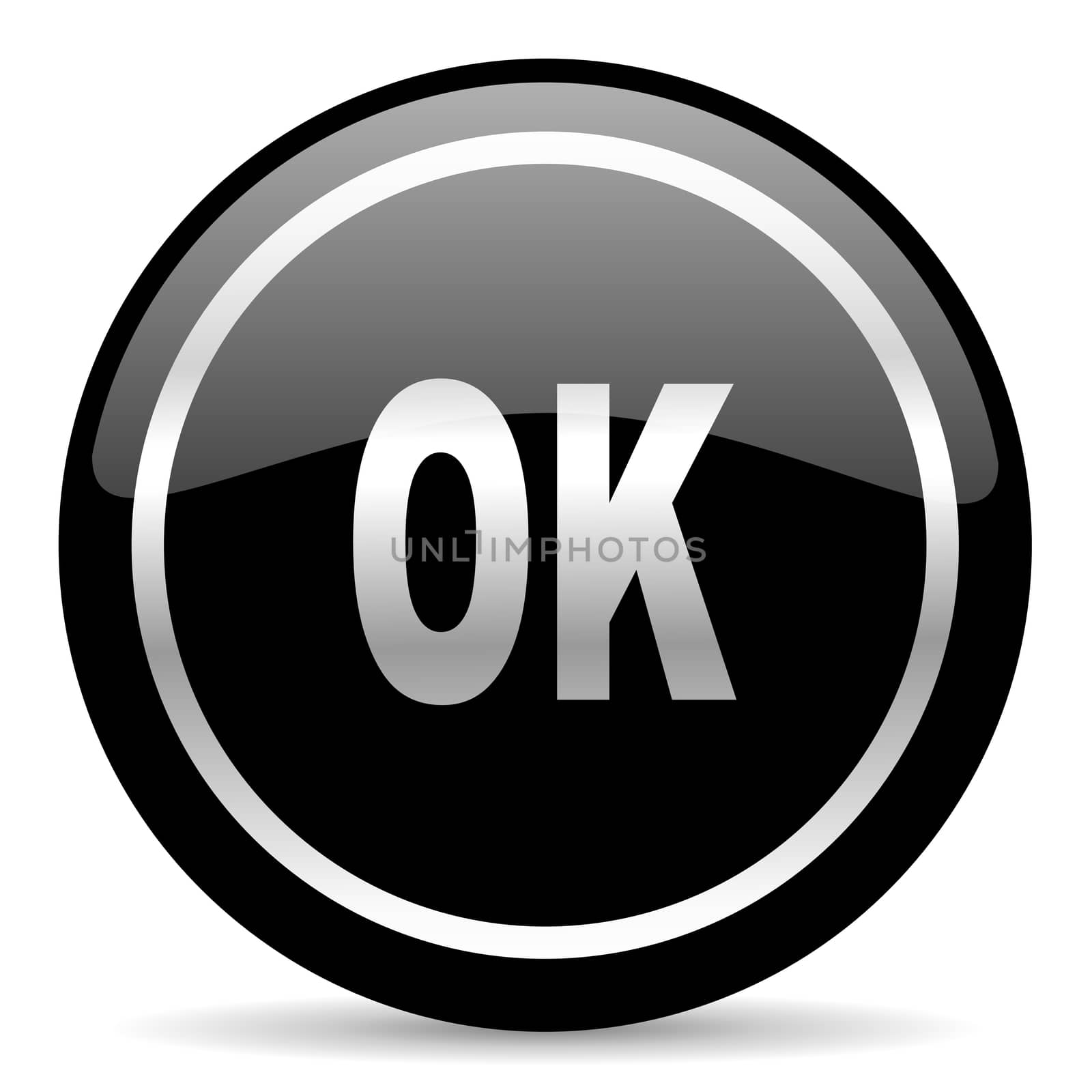 black web button on white background