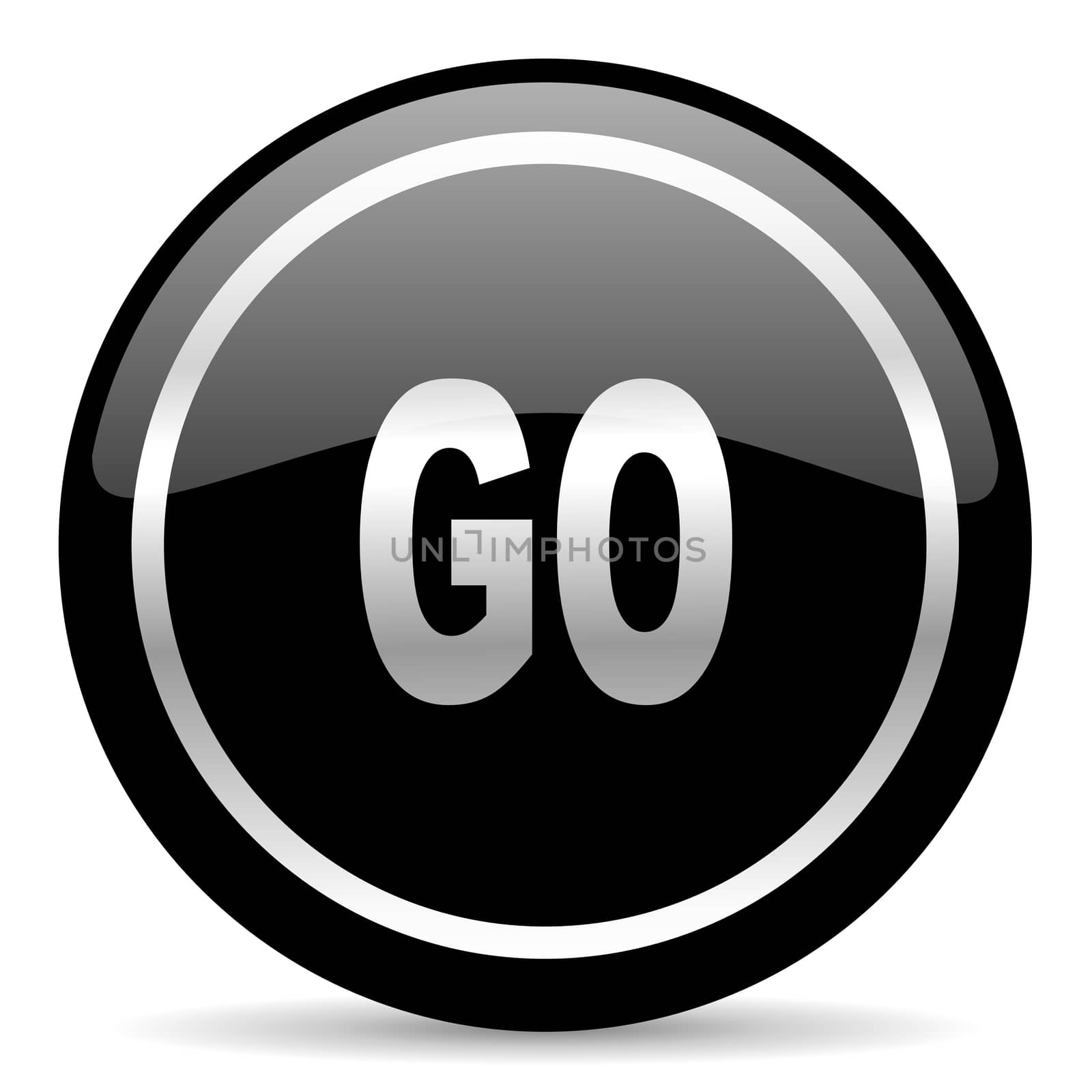 black web button on white background