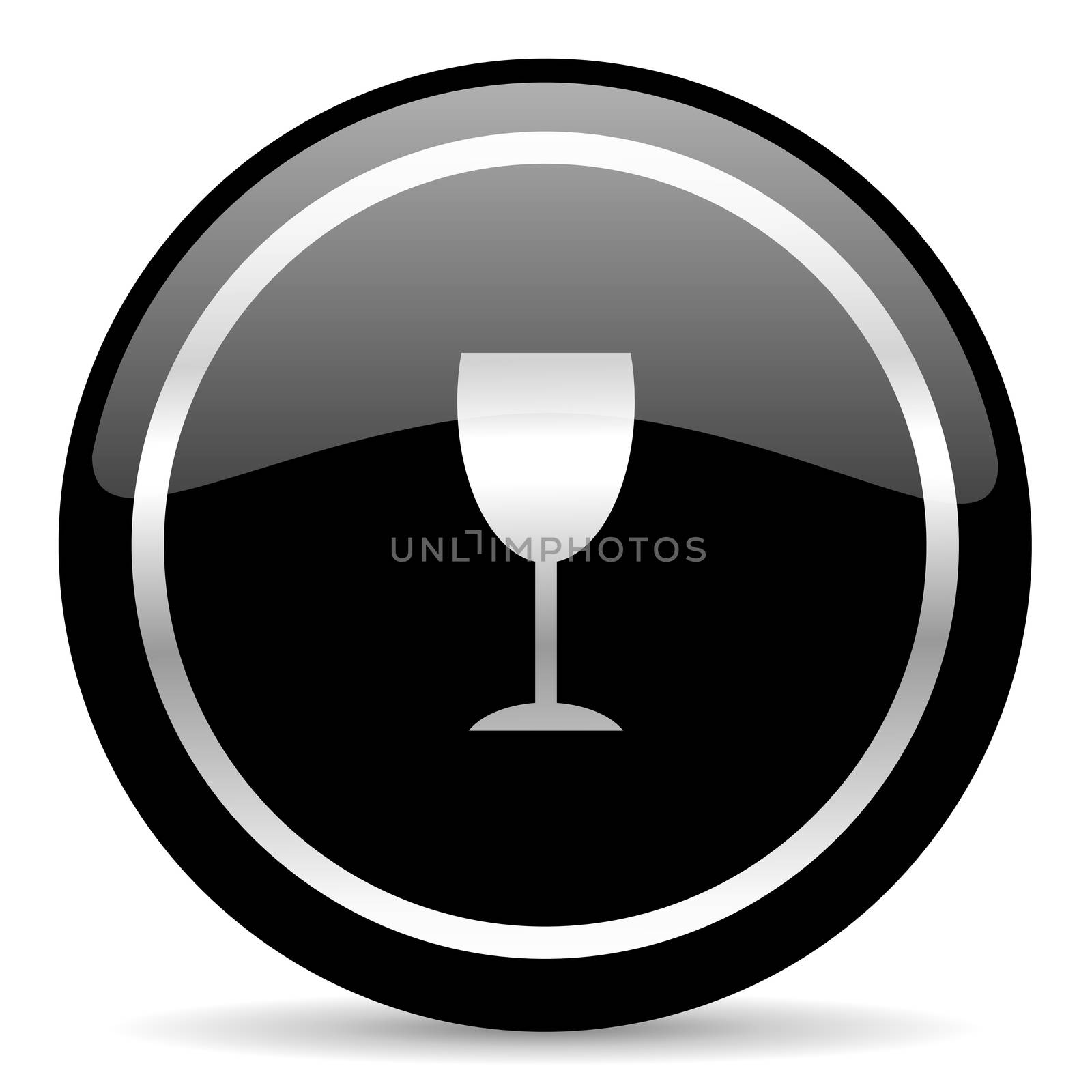 black web button on white background