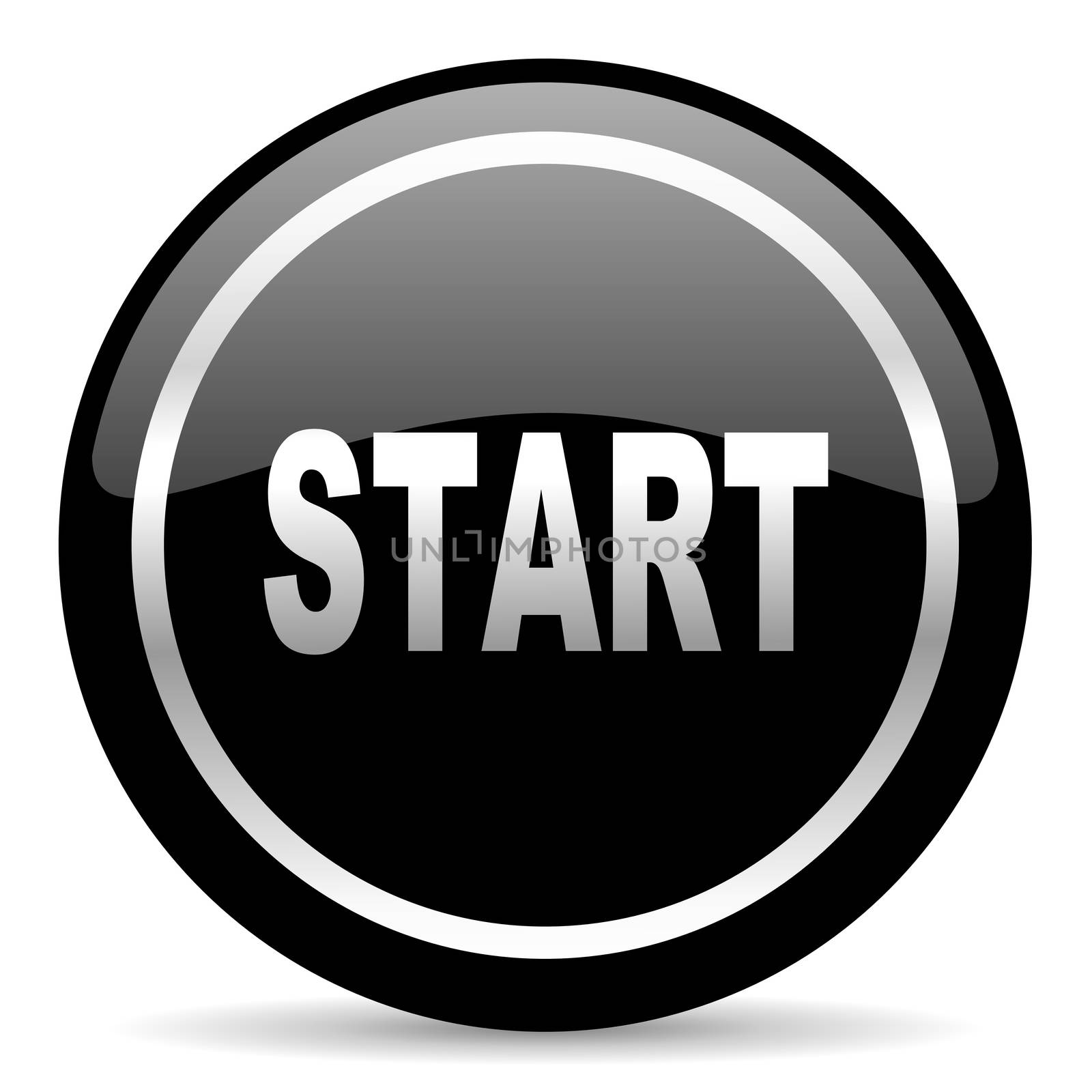 black web button on white background