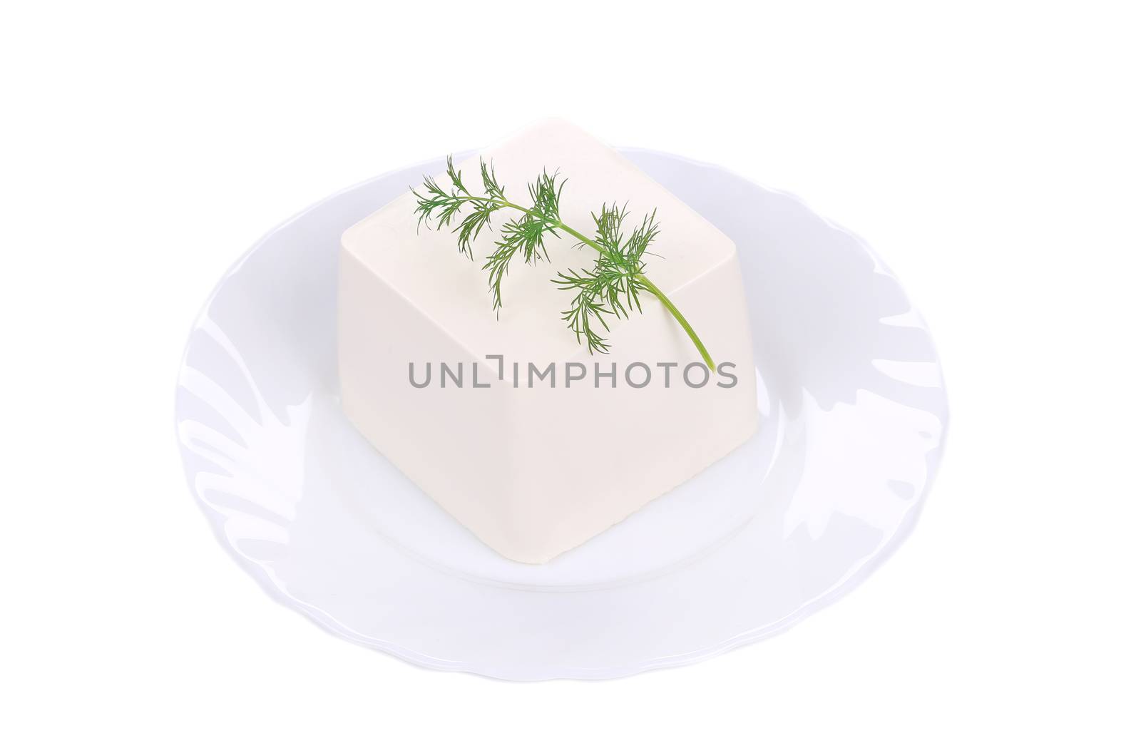 Feta cheese with dill herb. by indigolotos