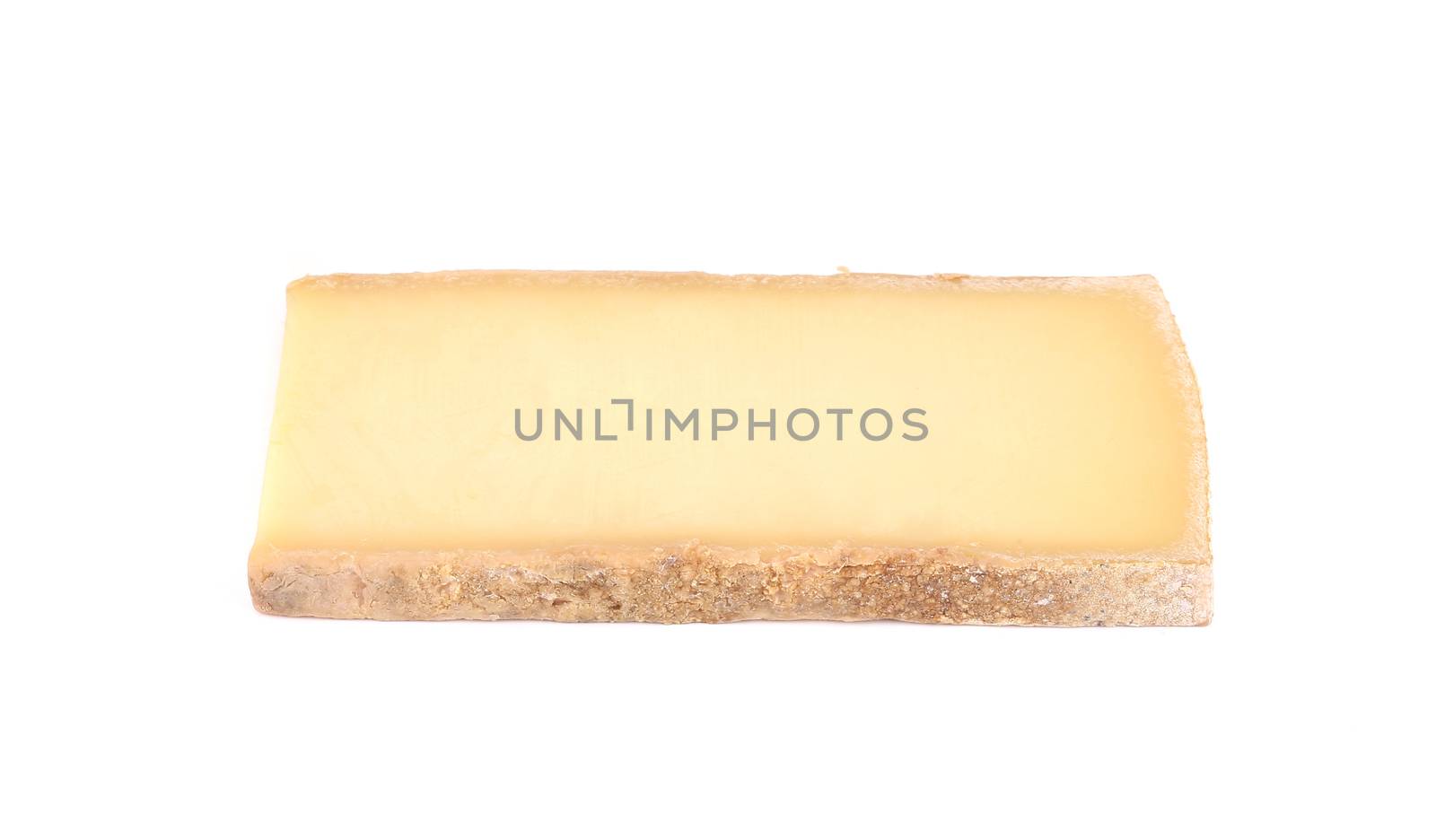 Block of parmesan cheese. Isolated on a white background.