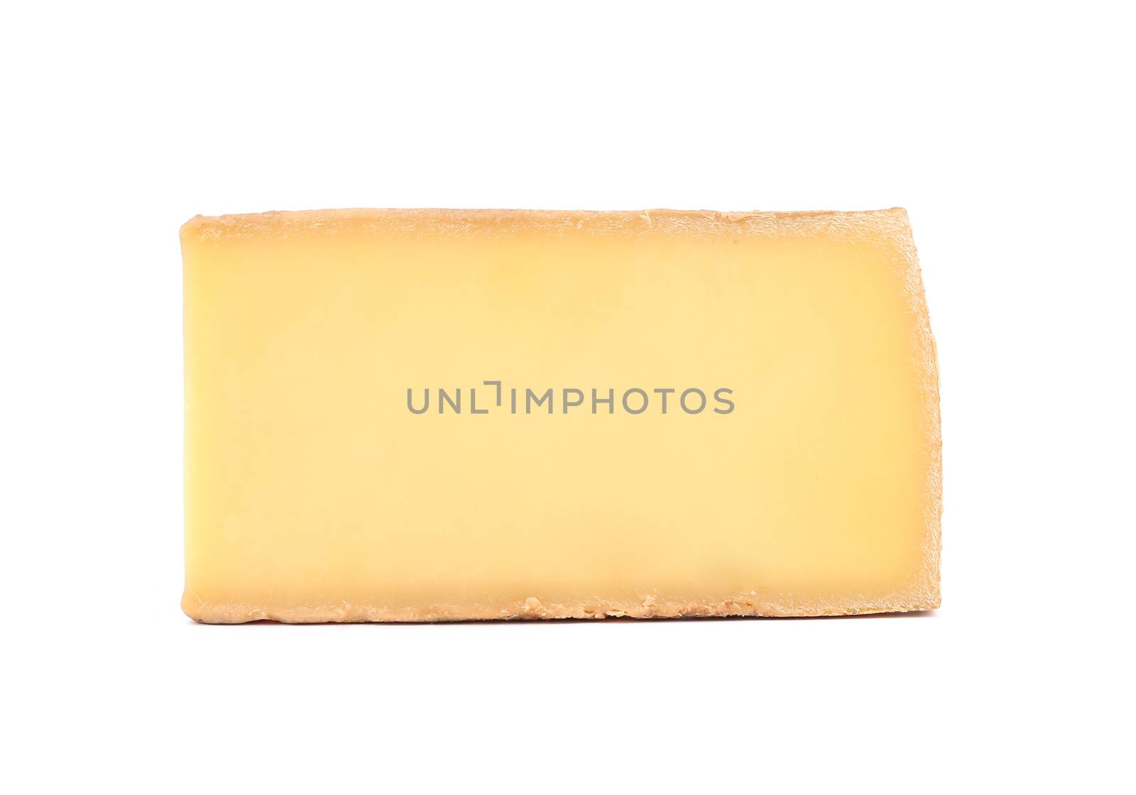 Block of parmesan cheese. Isolated on a white background.