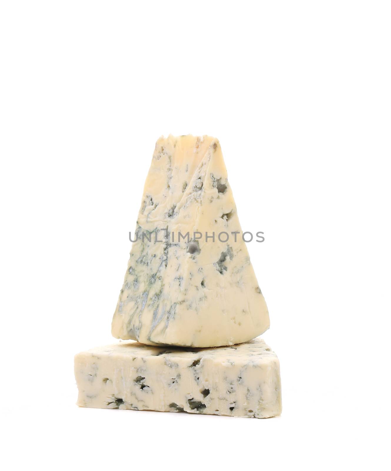 Delicious dorblue cheese. Isolated on a white background.