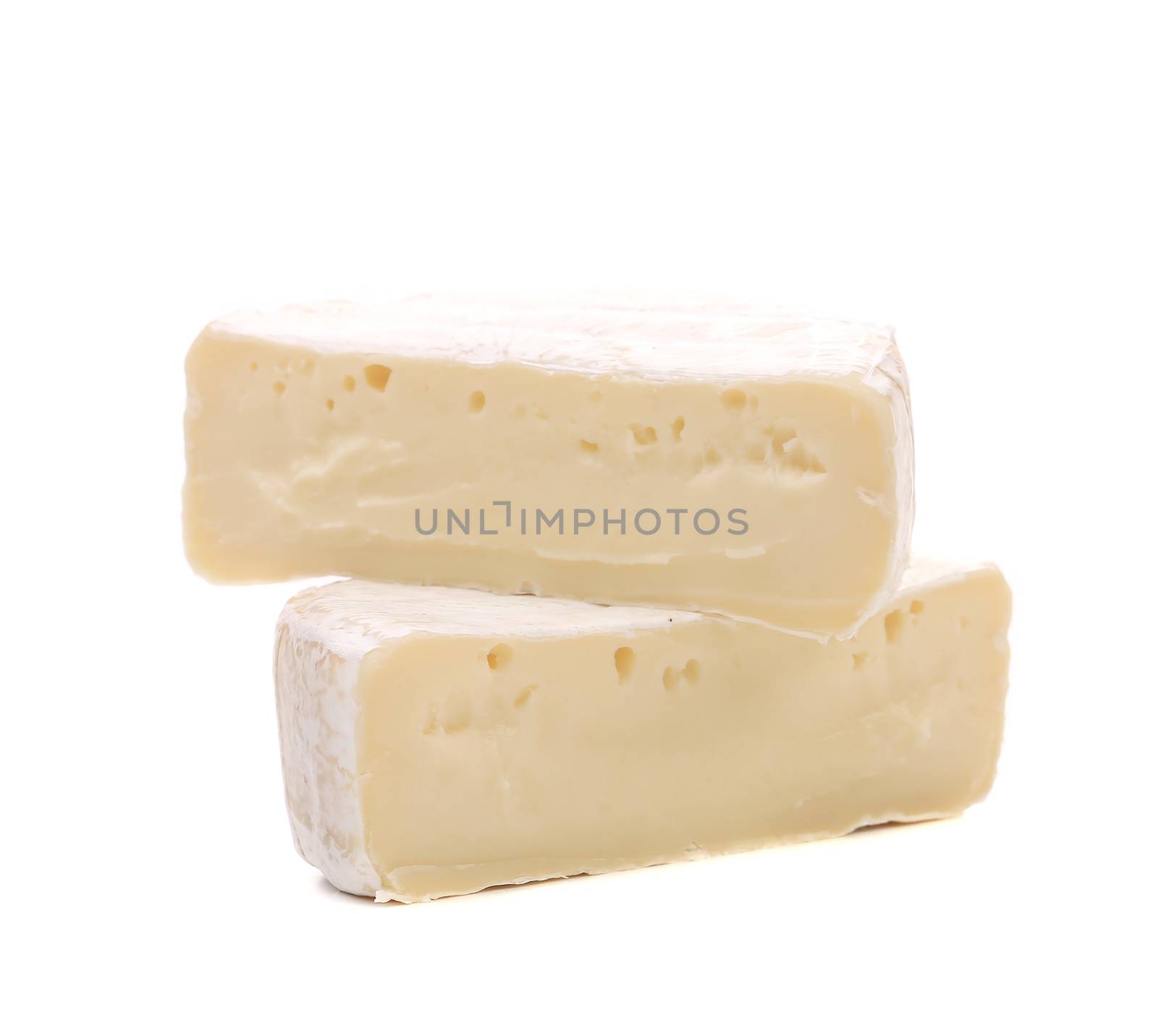 Beautiful camembert cheese. Isolated on a white background.