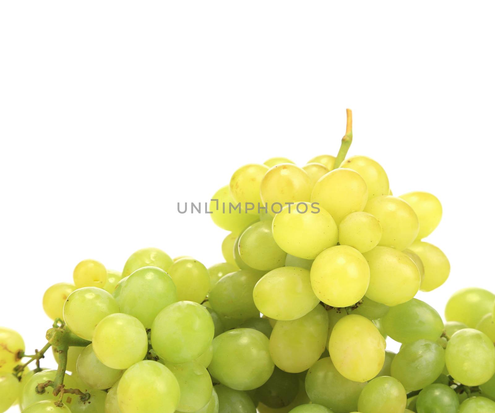 Ripe white grape. Isolated on a white background.