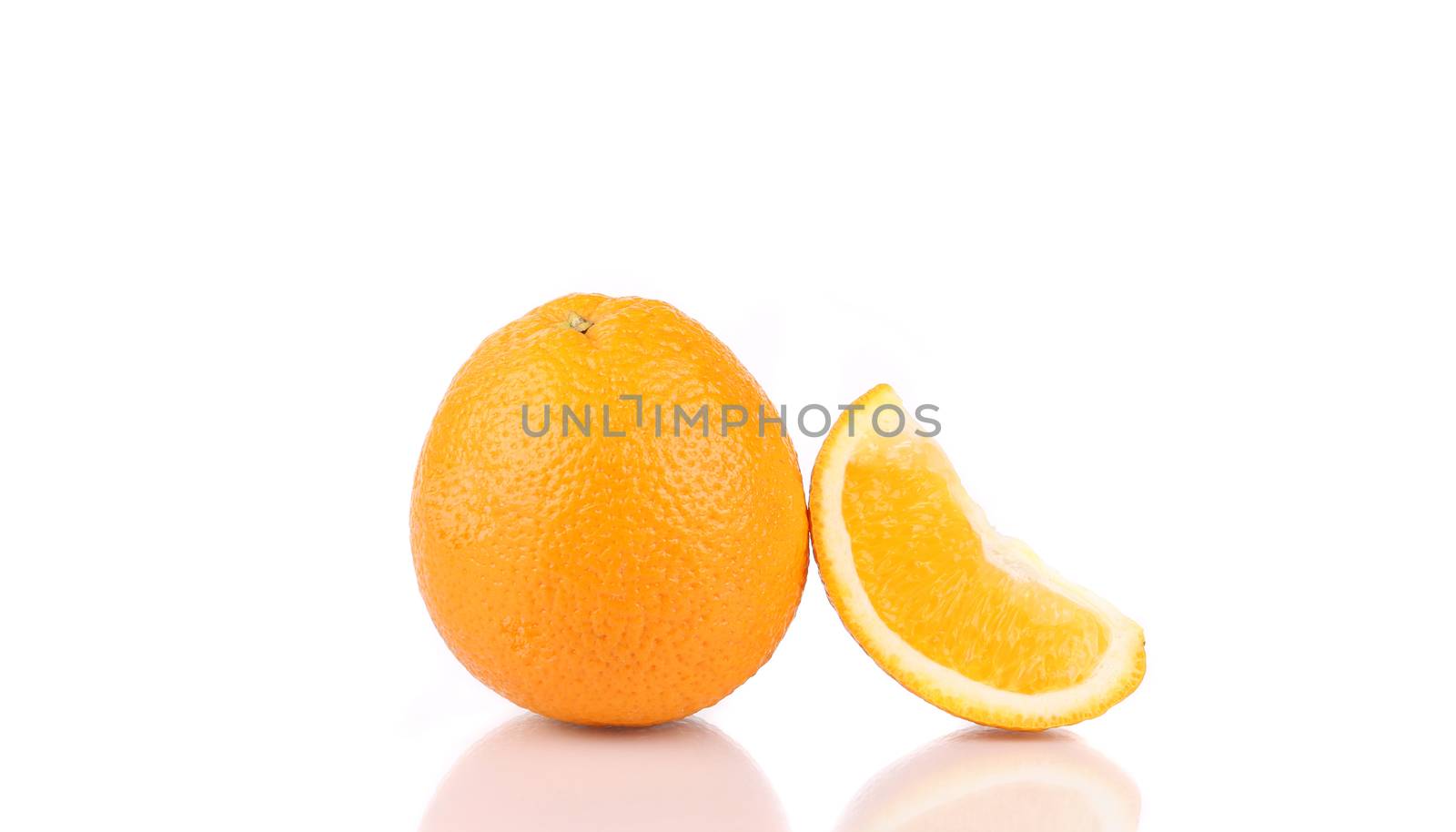Juicy ripe orange. Isolated on a white background.