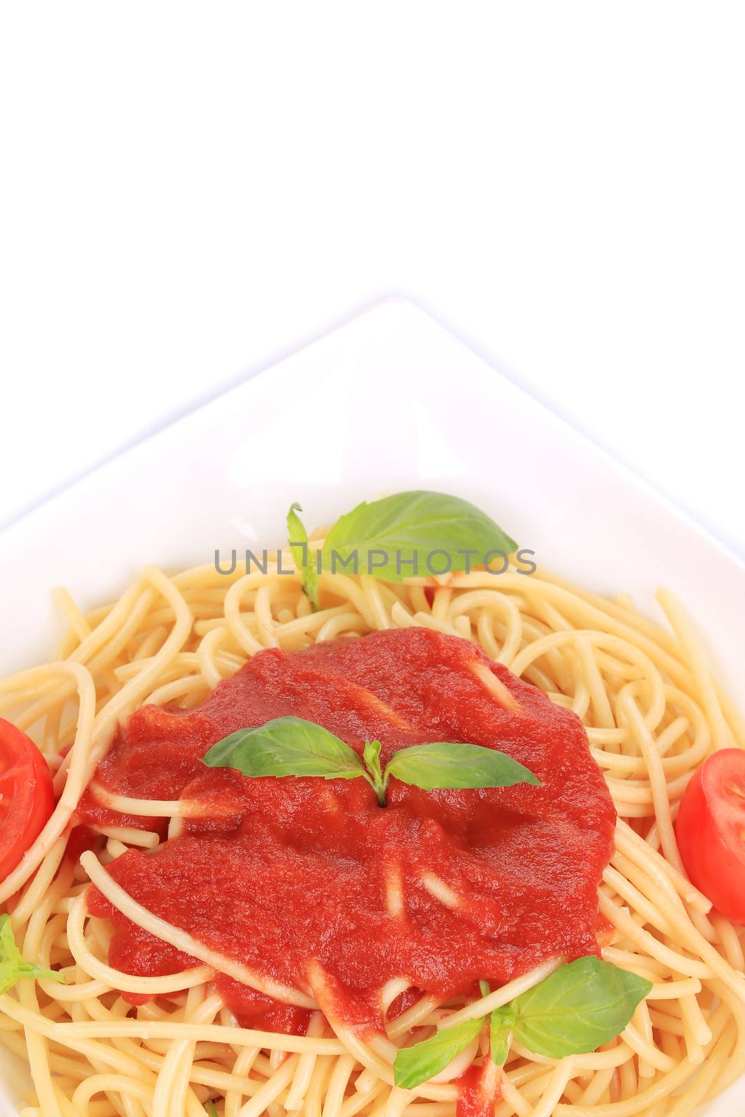 Tasty italian pasta with tomato sauce. by indigolotos