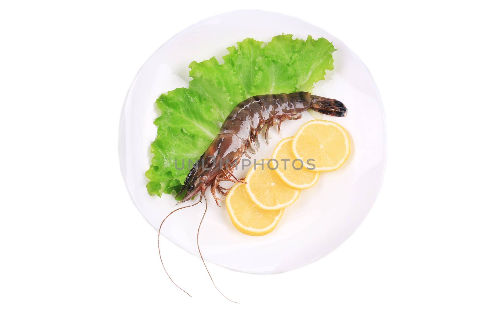 Raw shrimp with lemon. by indigolotos