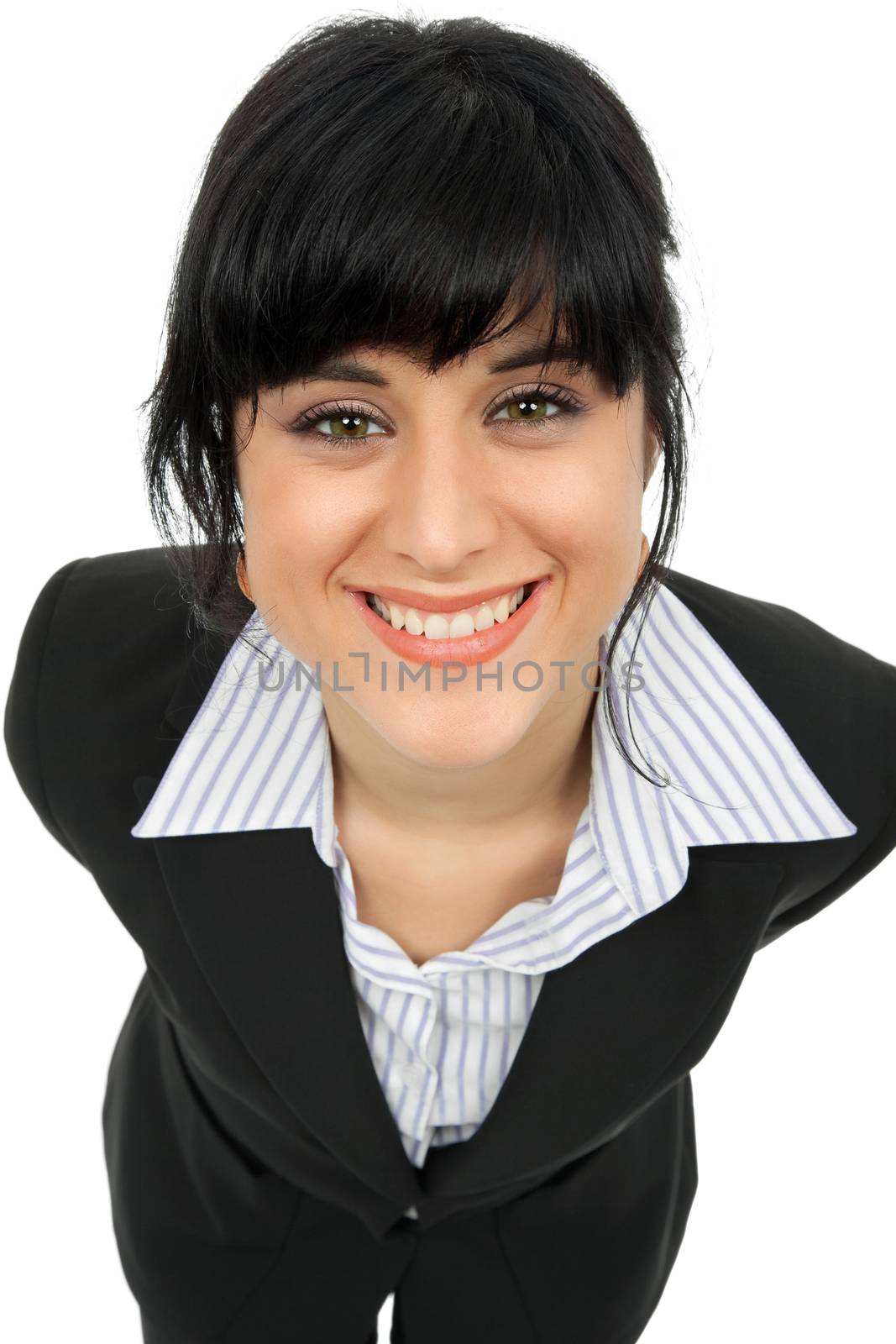 young businesswoman portrait isolated on white background