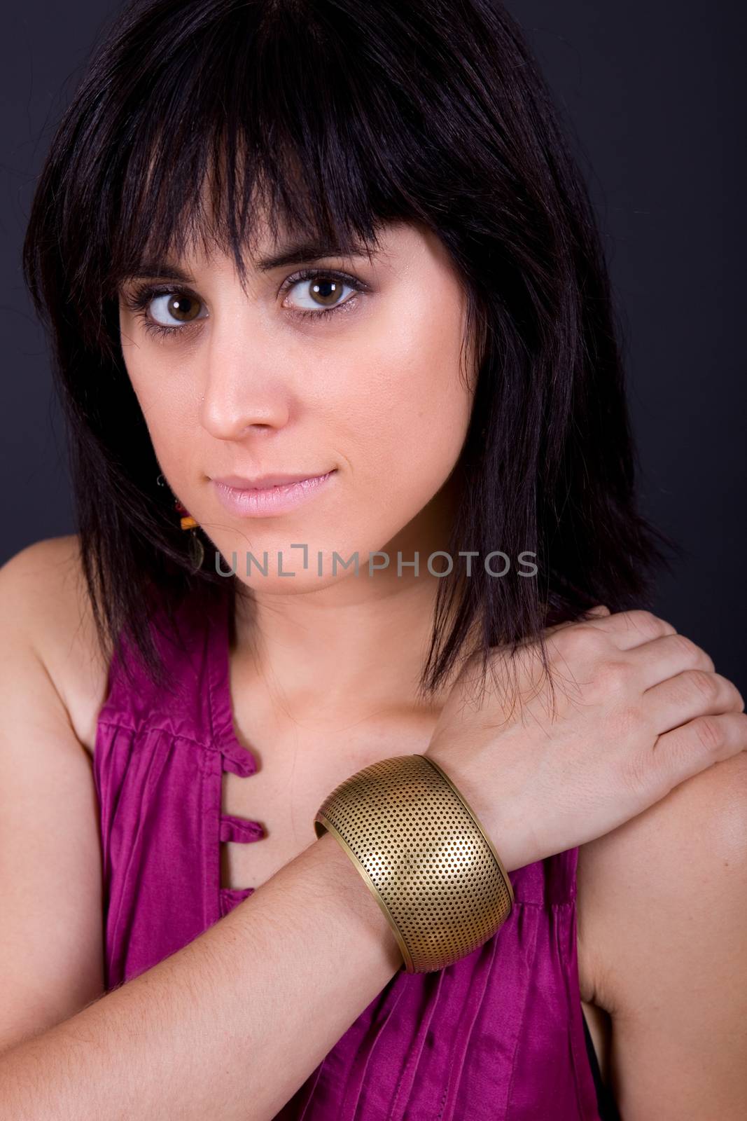 an young beautiful woman close up portrait