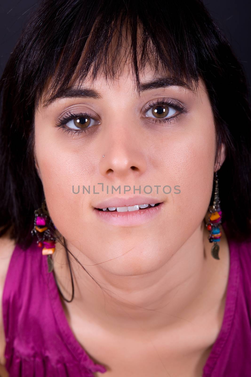 an young beautiful woman close up portrait